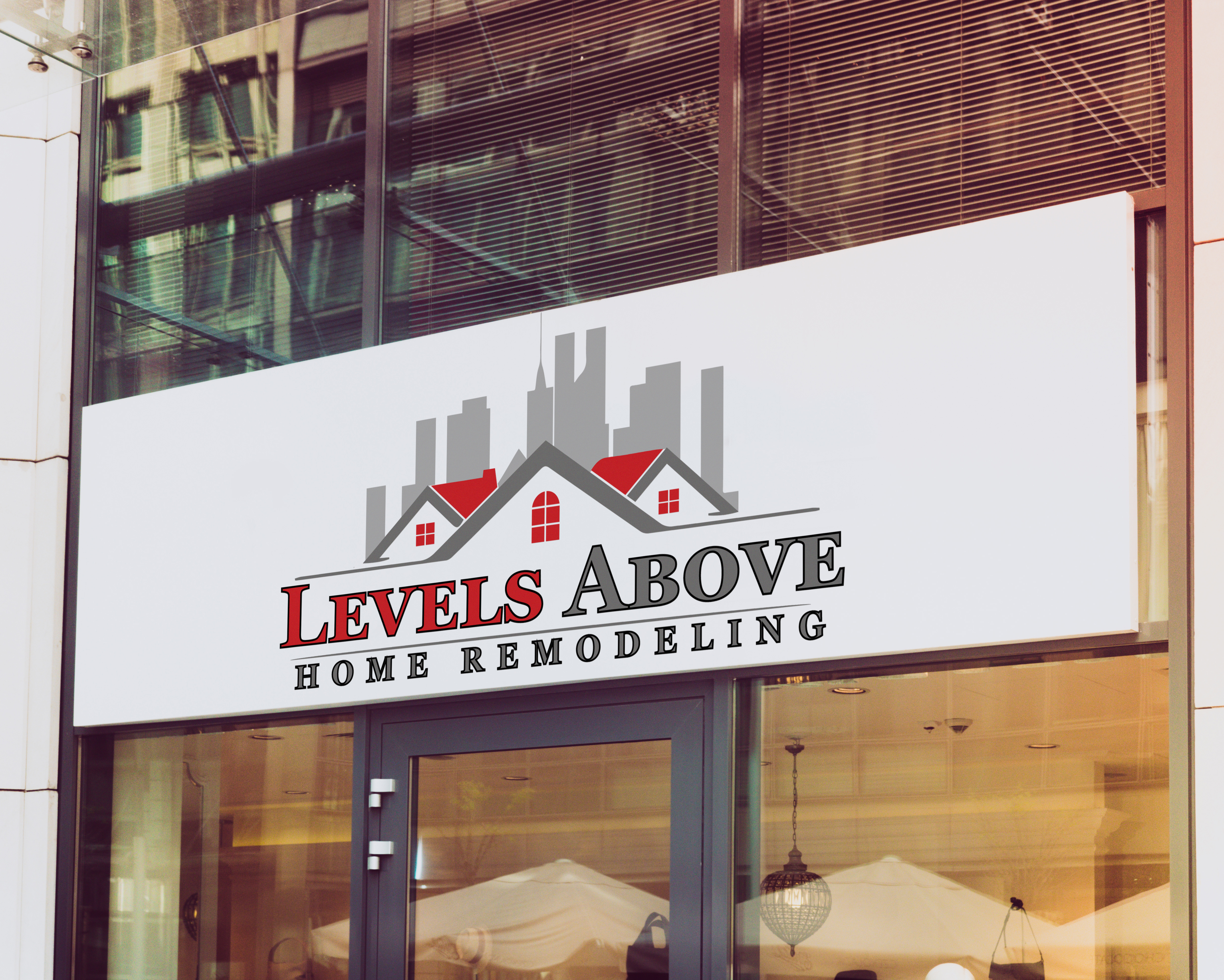 levels above home remodeling logo