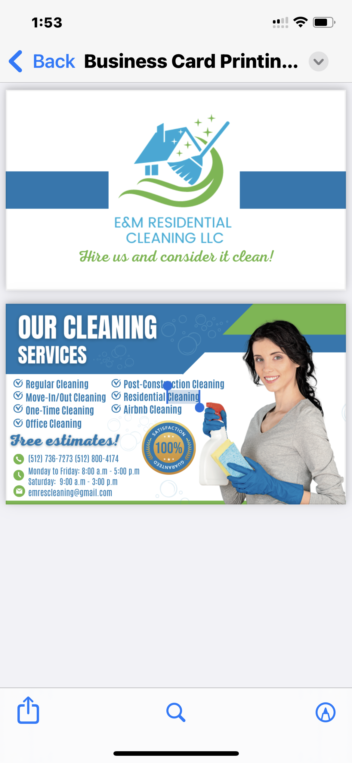 Logo for E&M Residential Cleaning