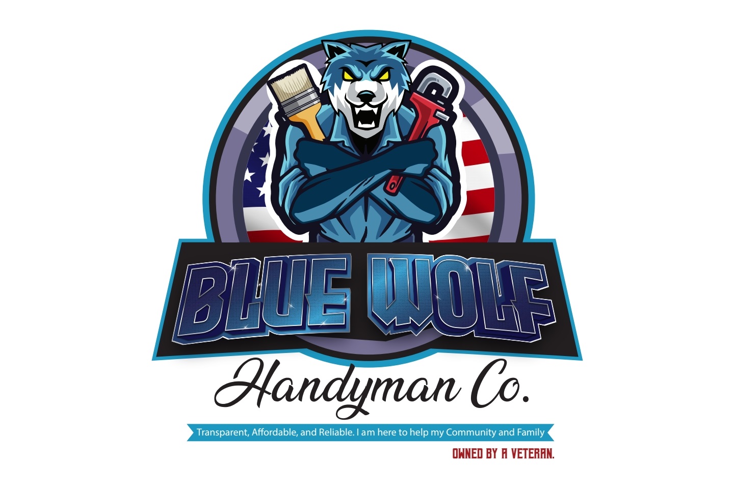 Blue Wolf Handyman Co. logo