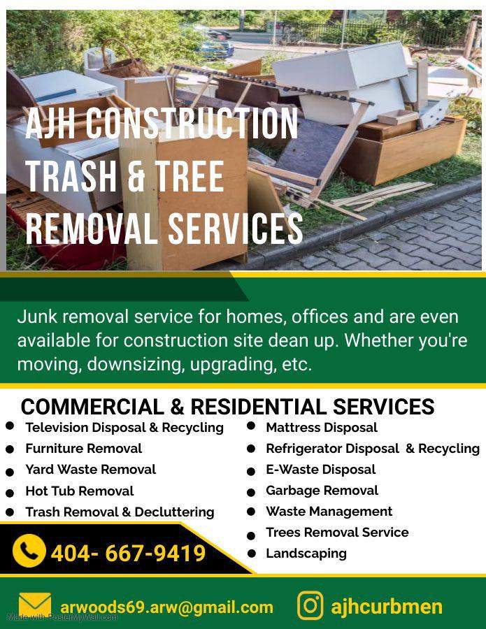 Ajh construction trash & tree removal logo
