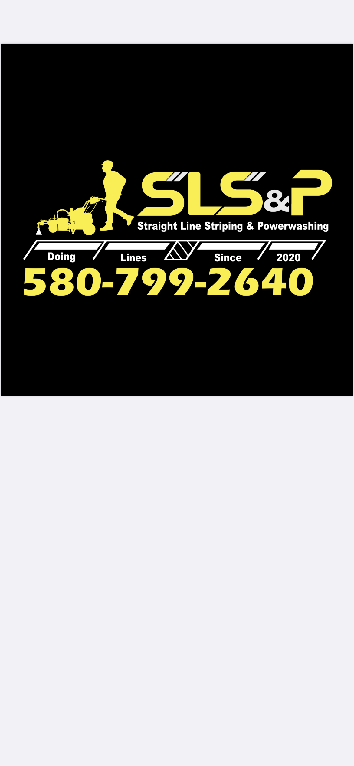 Straight line striping and powerwashong logo