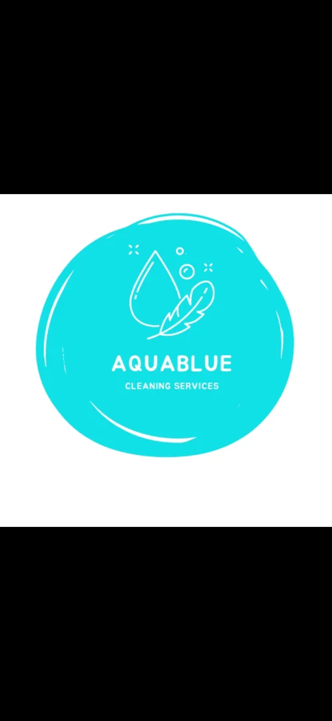 Aqua blue cleaning services logo