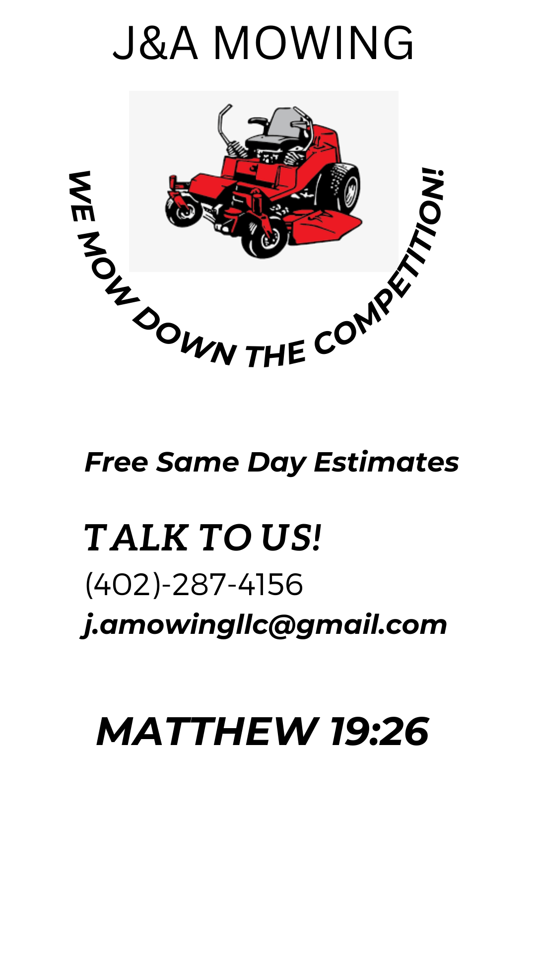 J&A Mowing logo