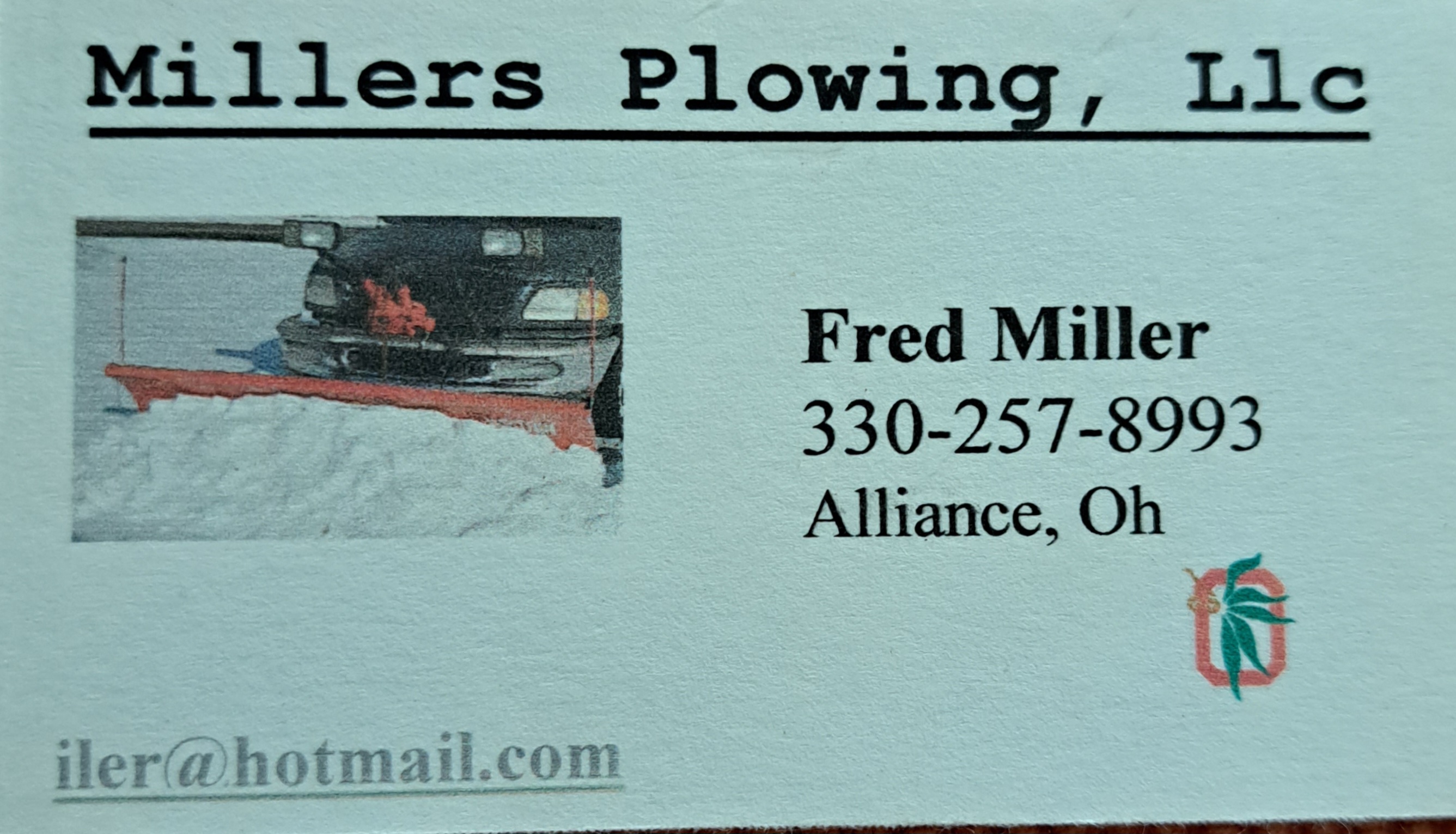 Miller's Plowing logo