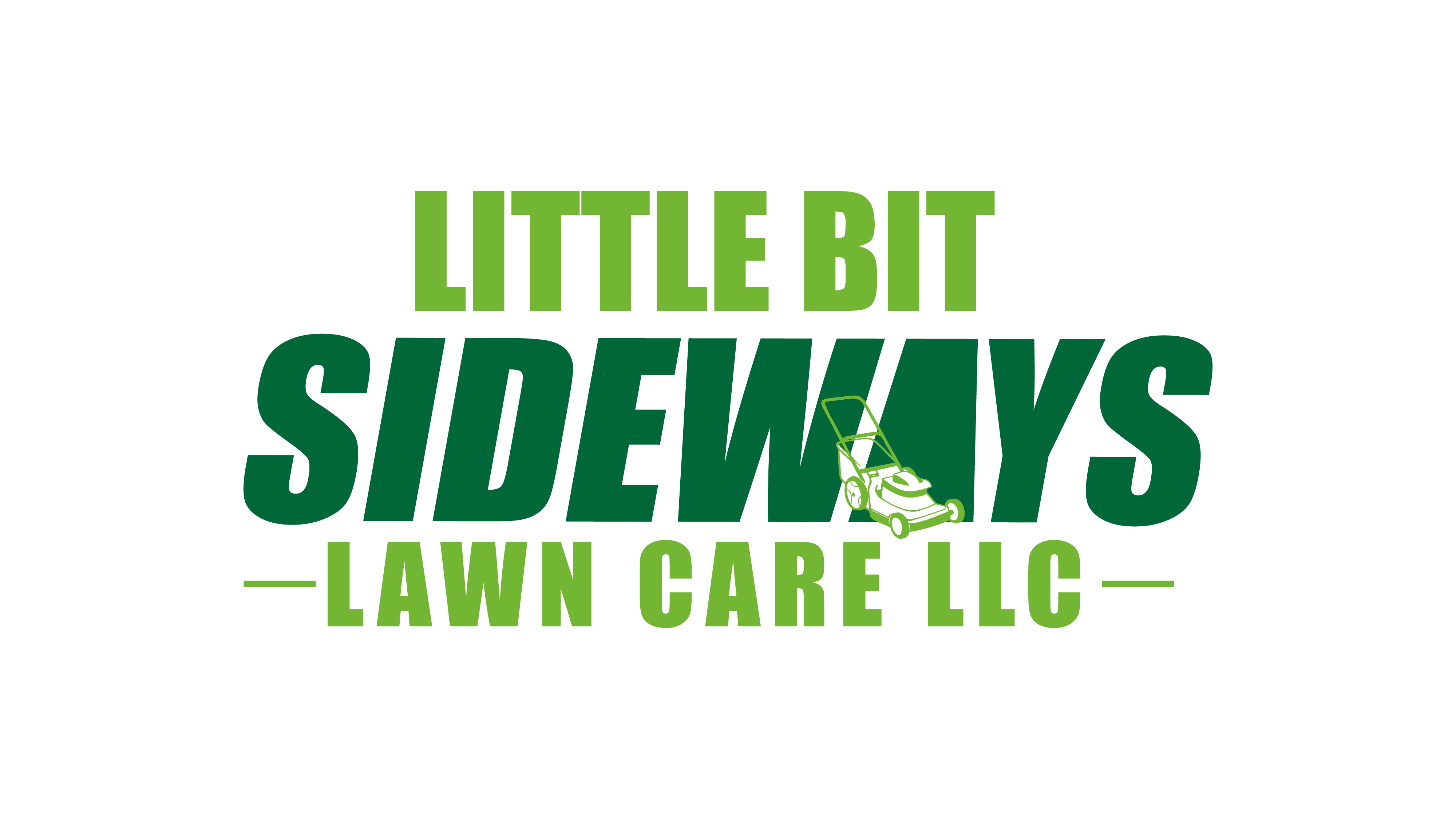 Little bit sideways lawn care logo