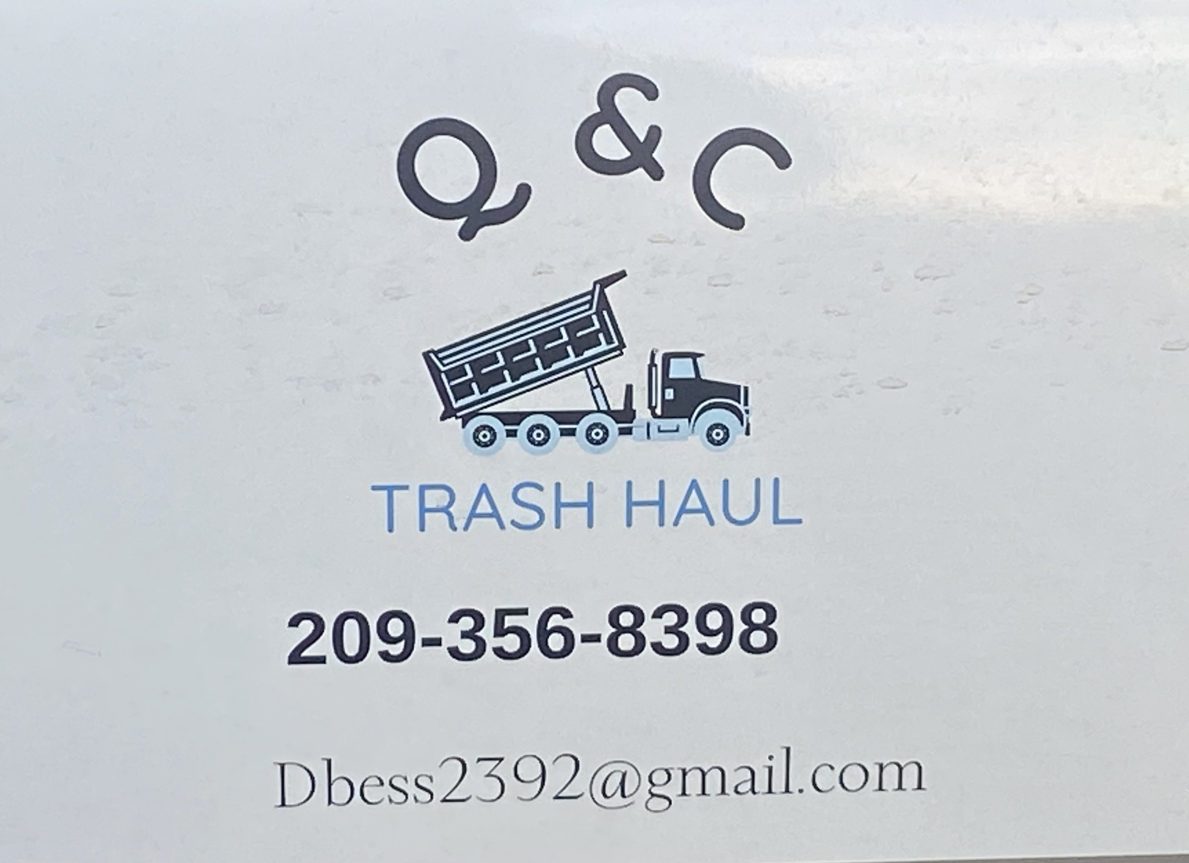 Quick and clean trash haul logo