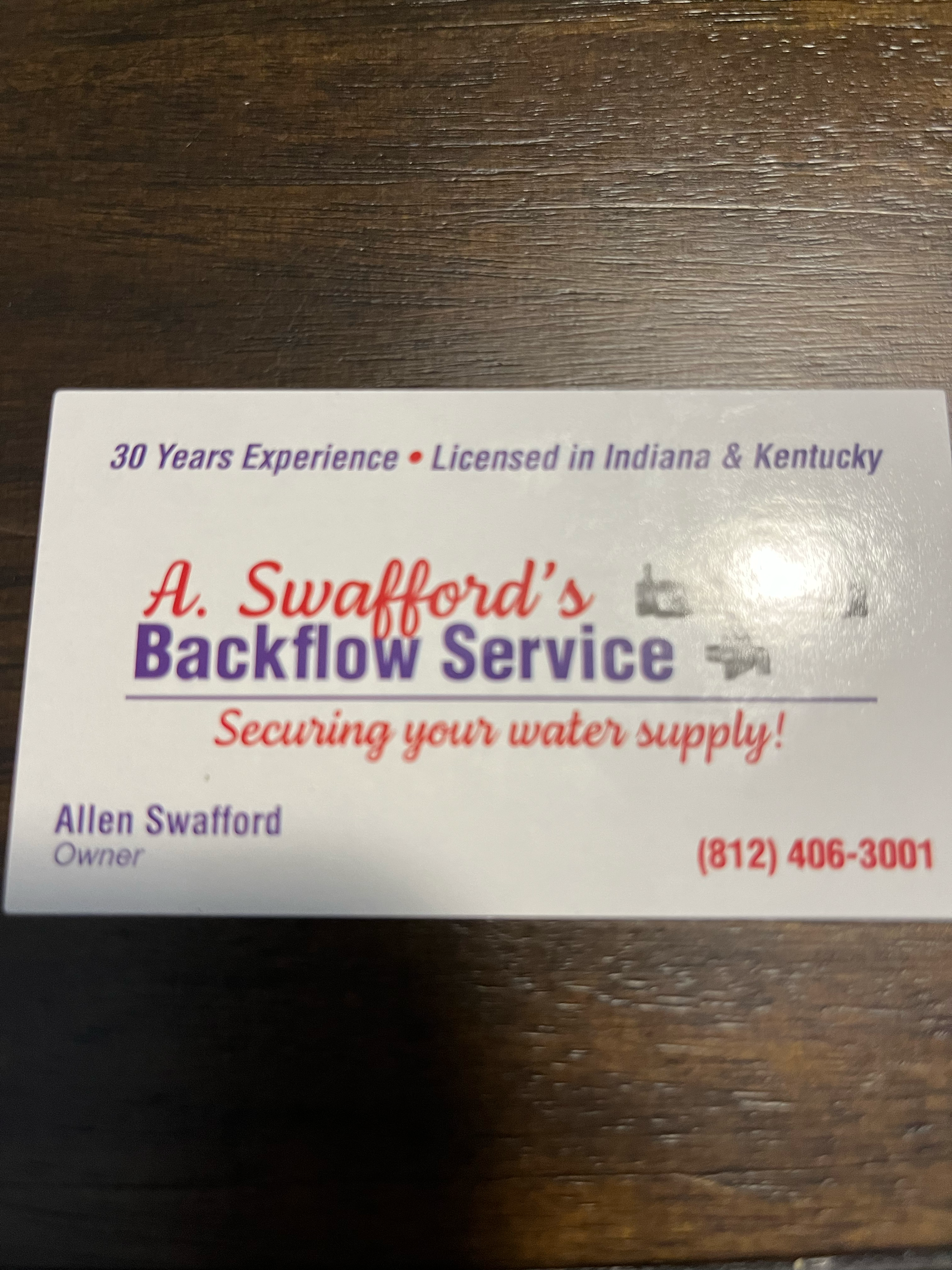 A Swaffords BackFlow Service logo