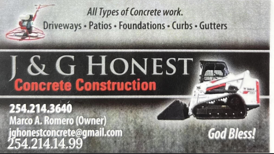 J&G Honest Concrete logo