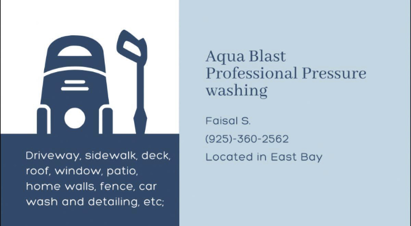 Aqua blast pressure and window washing logo