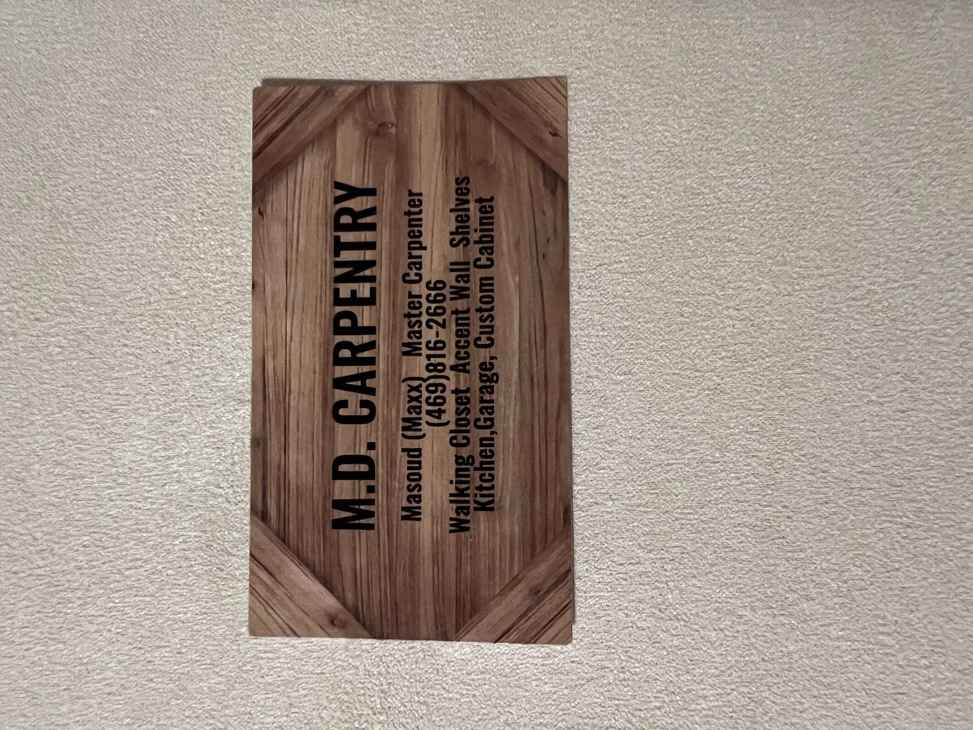M.D carpentry logo