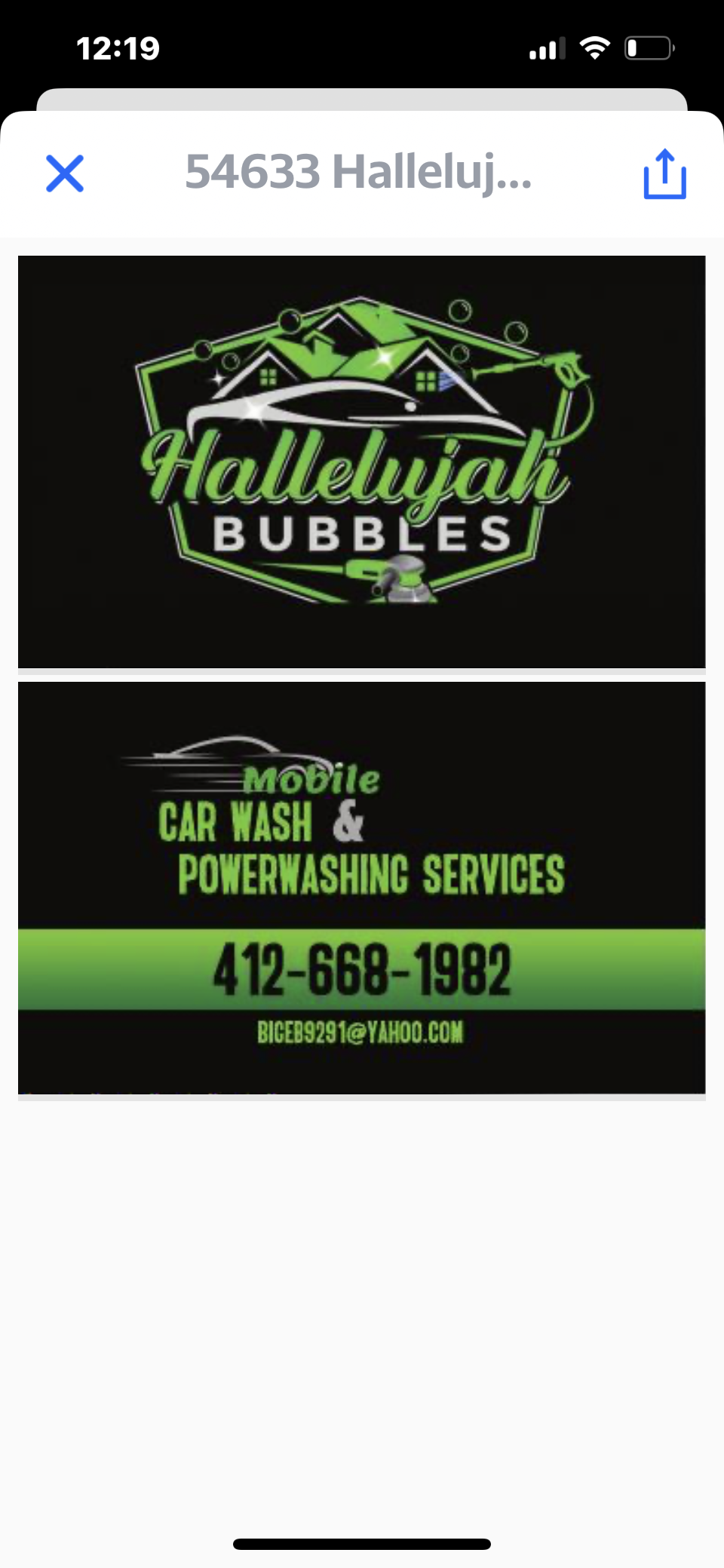 Logo for Hallelujah bubbles mobile car wash