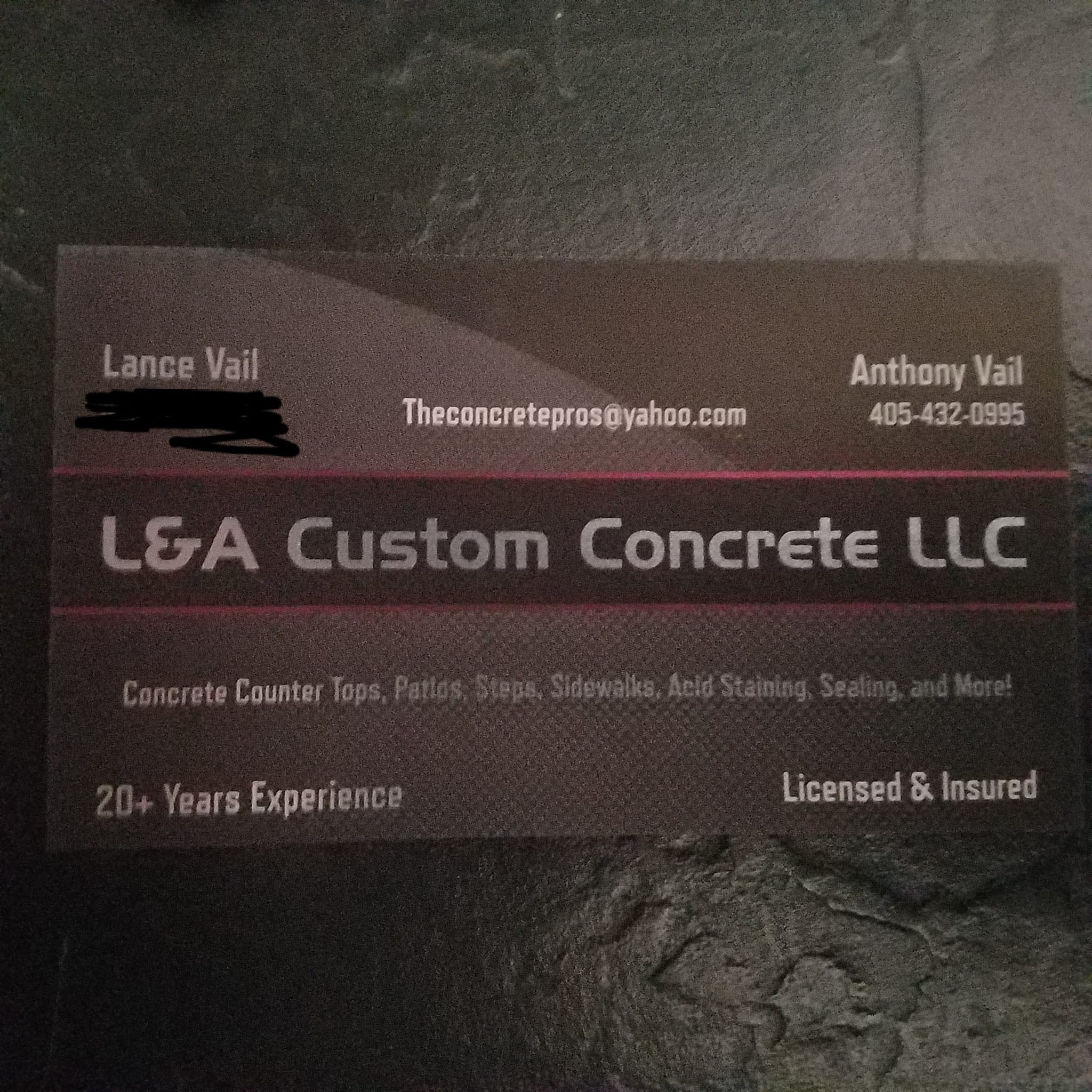 L&A Custom Concrete logo
