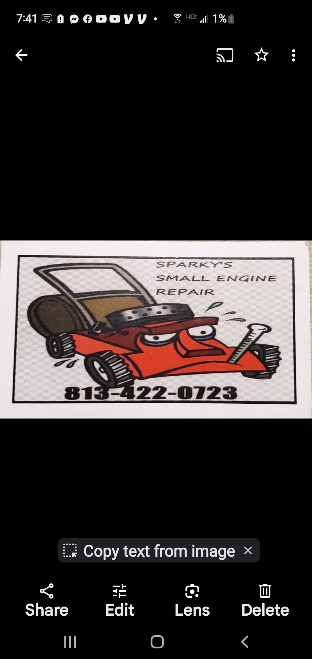 Sparkys mobile small engine repair logo