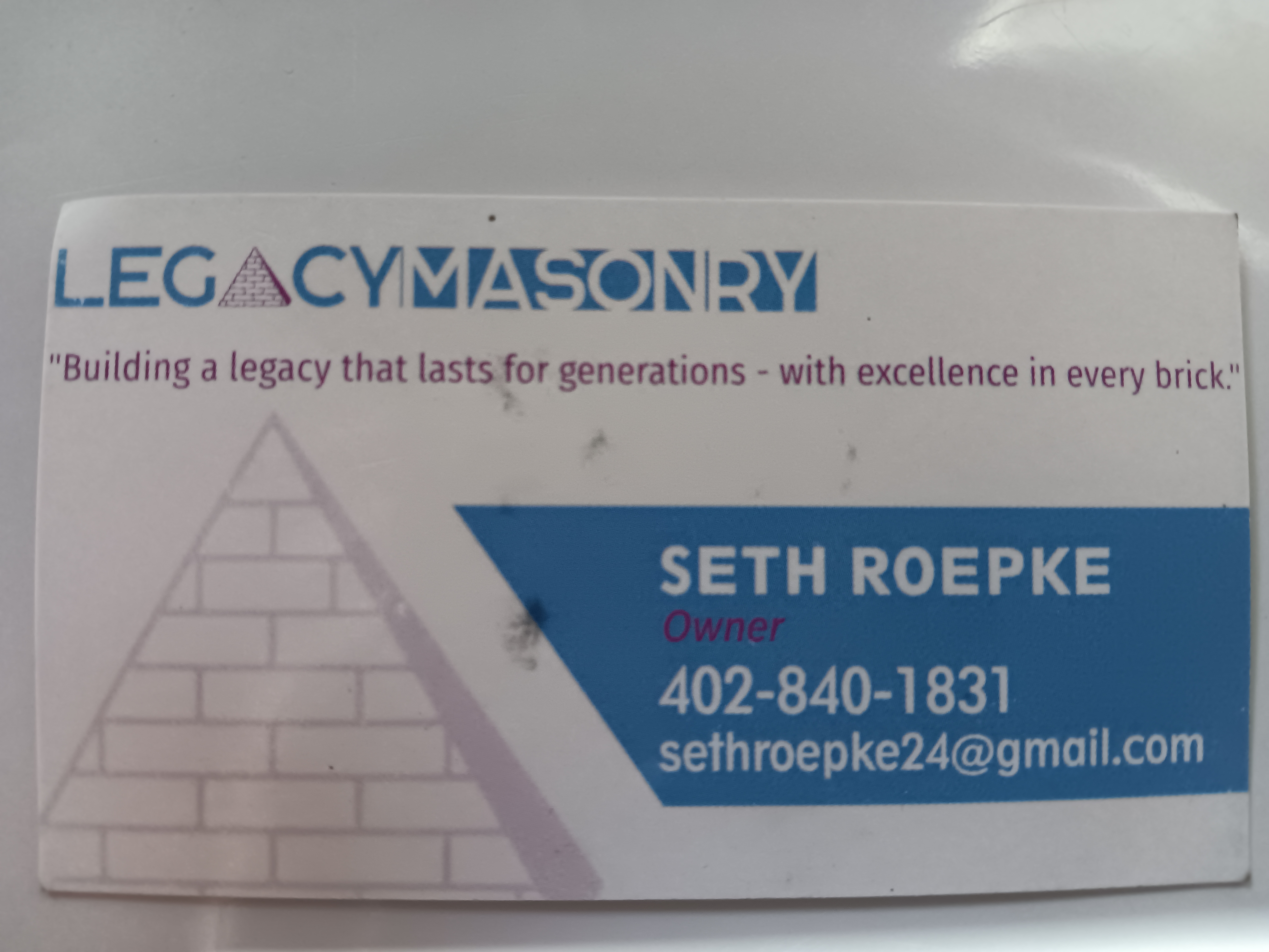 Legacy masonry L.L.C. logo