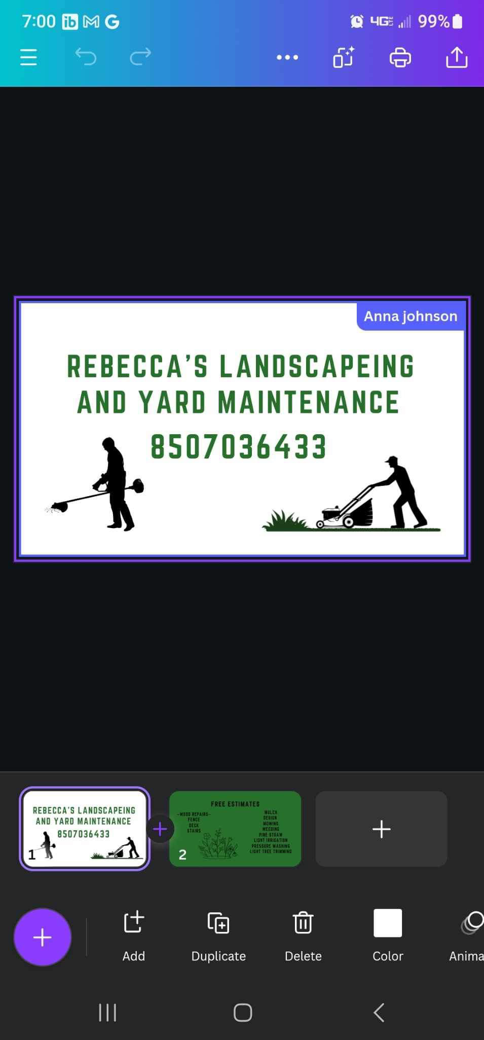 Rebeccas landscaping and maintenance logo
