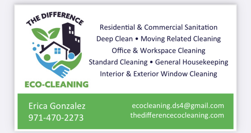 THE DIFFERENCE ECO- CLEANING logo