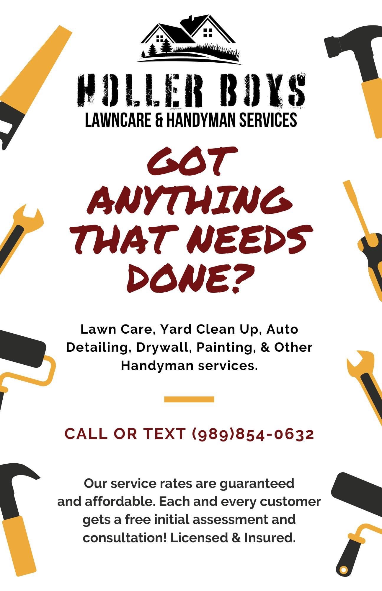 Holler Boys lawn care & handyman services logo