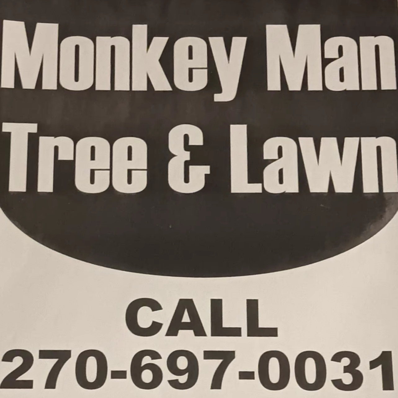 Monkey man tree and lawn logo