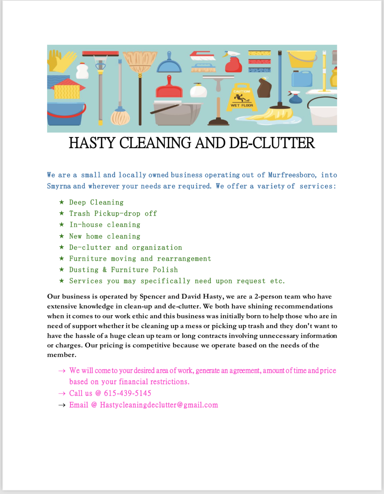 Hasty Cleaning and Declutter logo