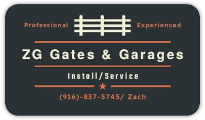 ZG GATES AND GARAGES logo