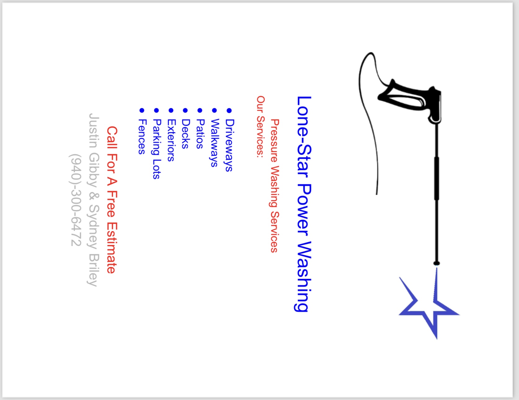 Lone star pressure washing logo