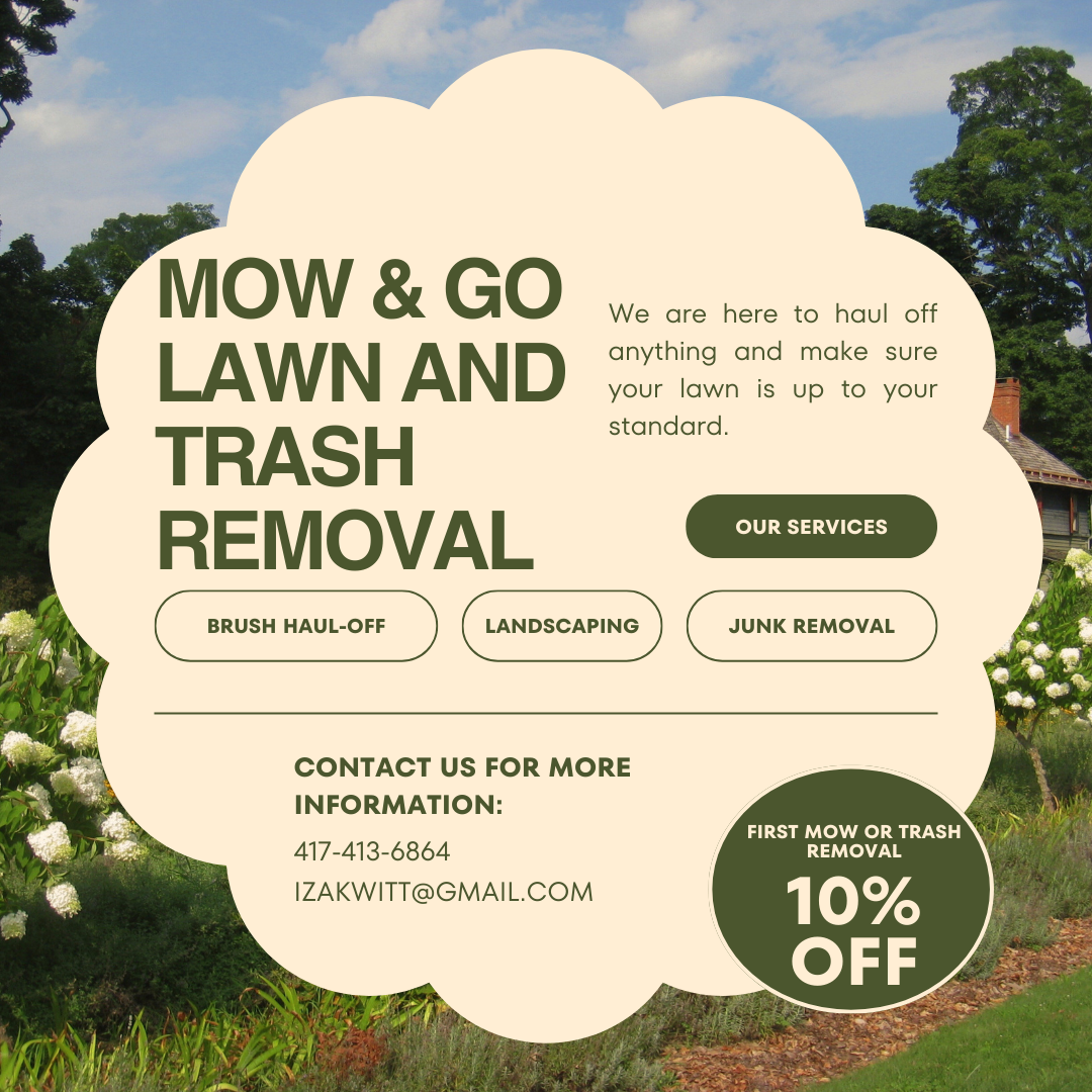 Mow & Go Lawn and Trash Removal logo