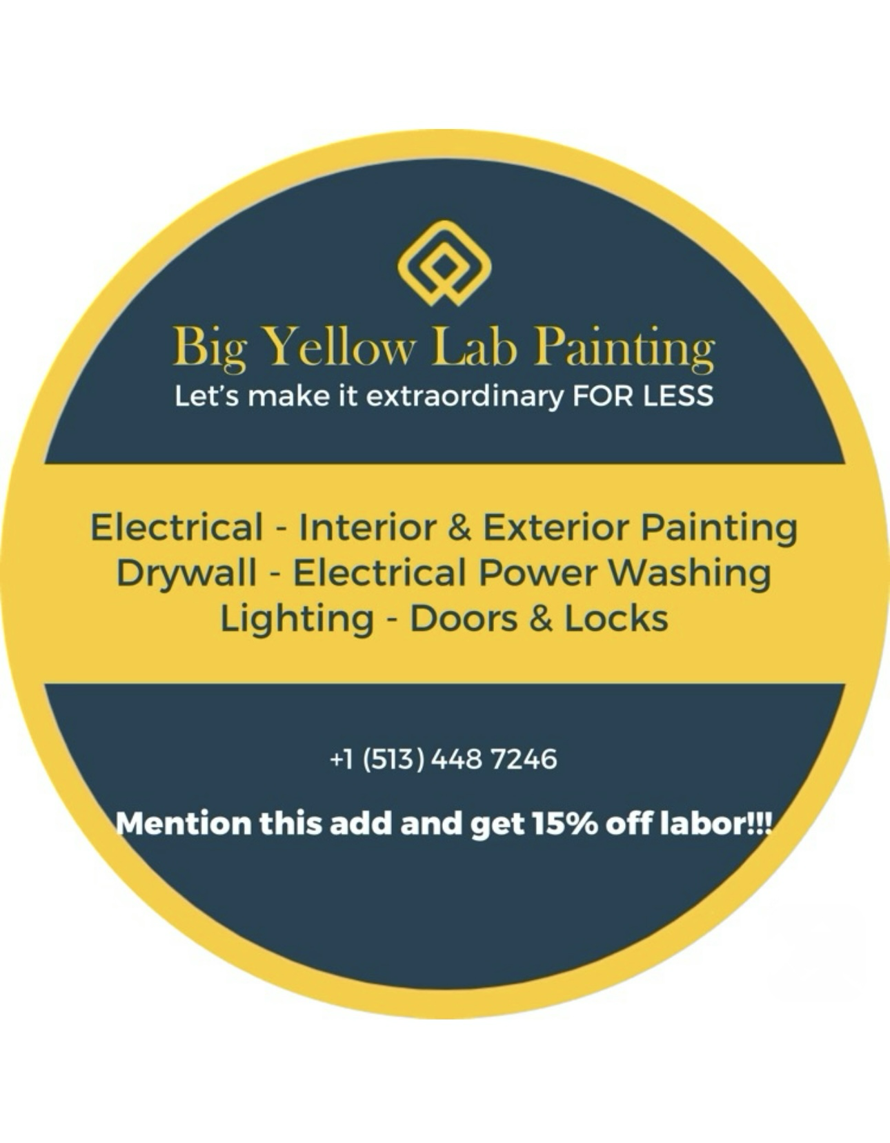 Big yellow lab painting logo