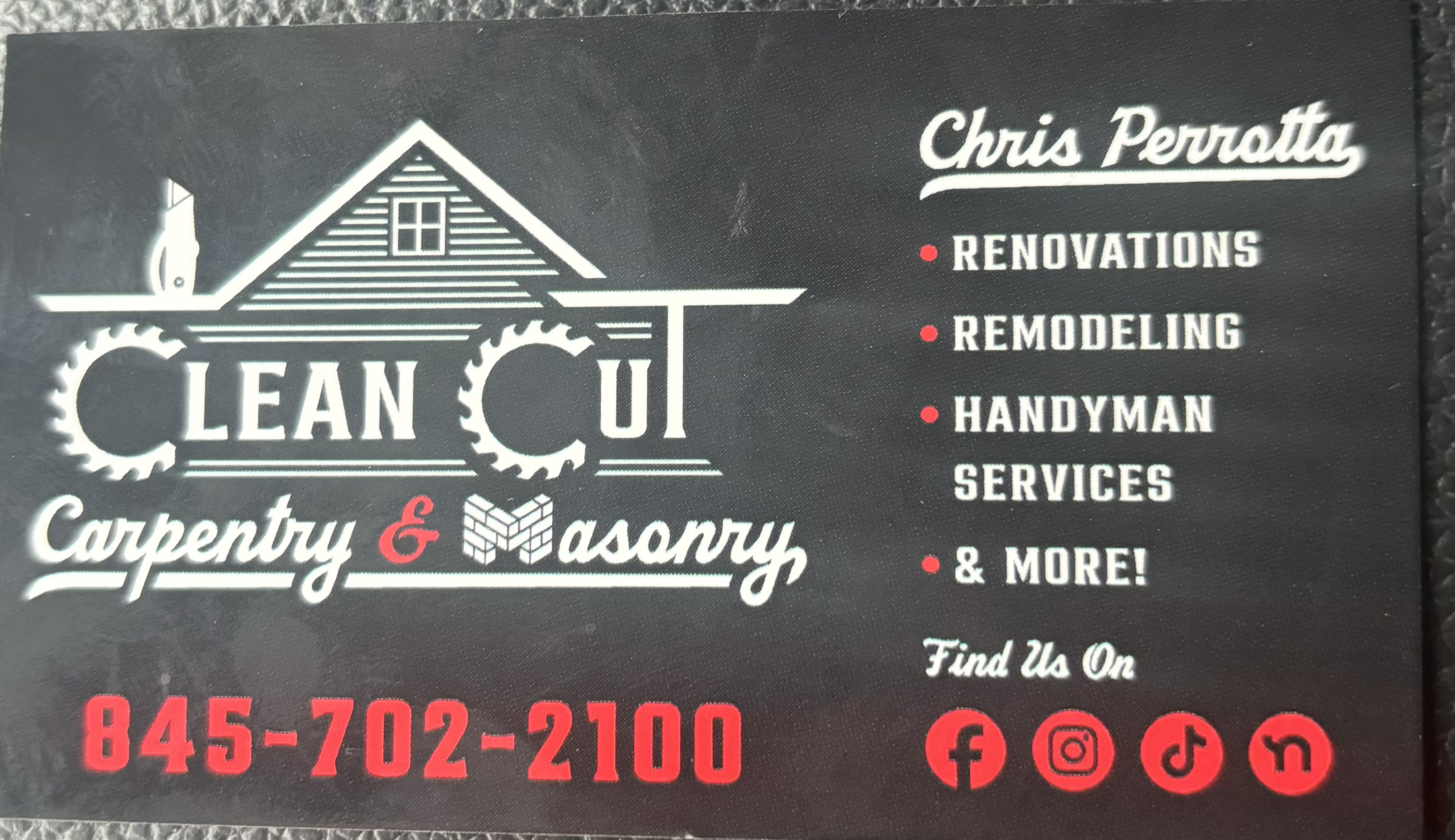 Clean cut carpentry and masonry logo