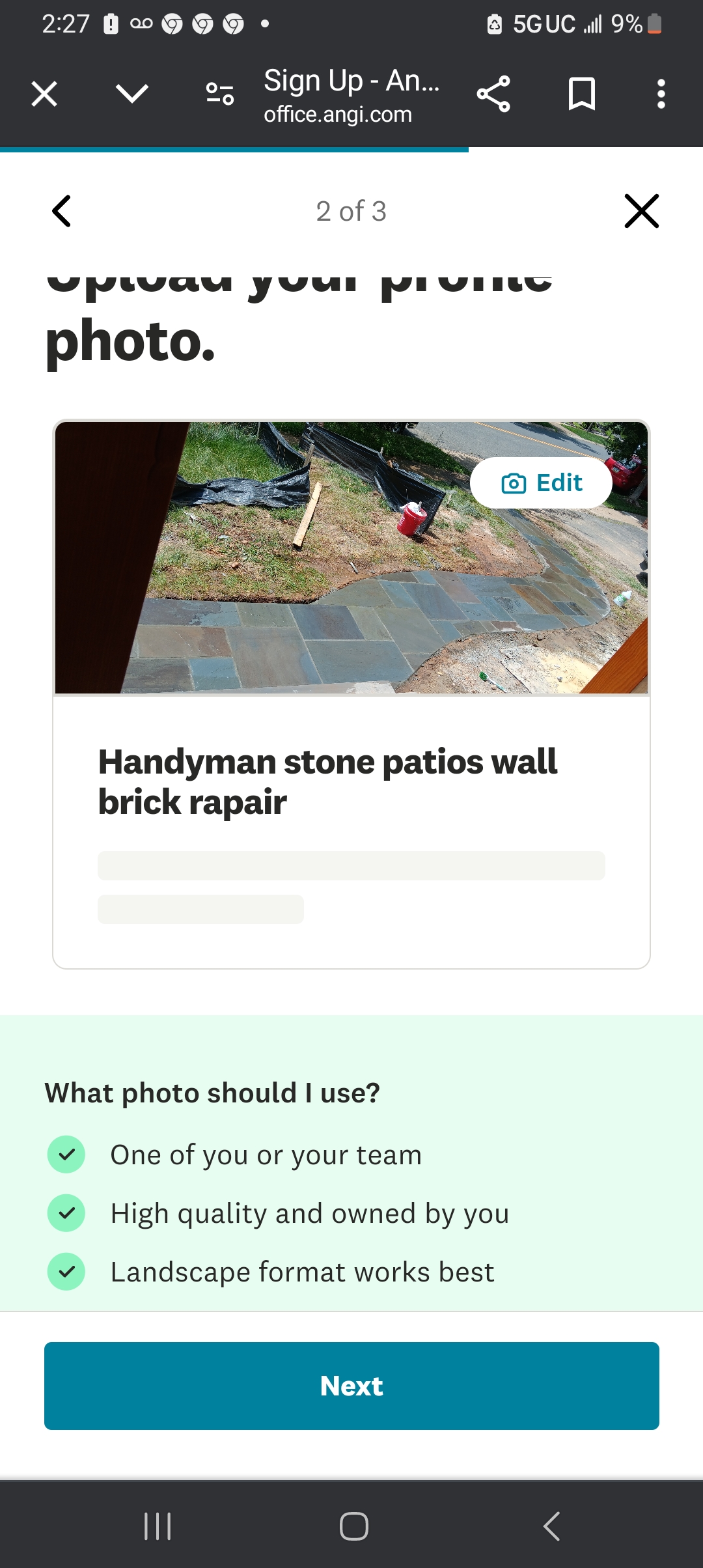 Handyman stone patios wall brick rapair logo