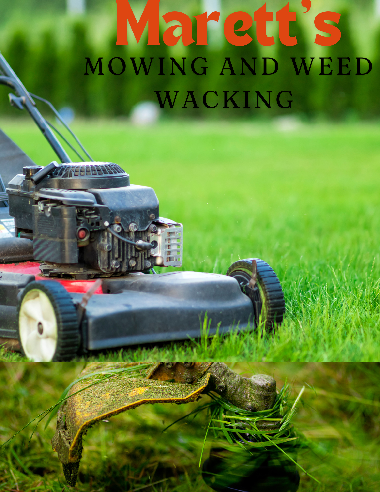 Marett's mowing and weed wacking logo