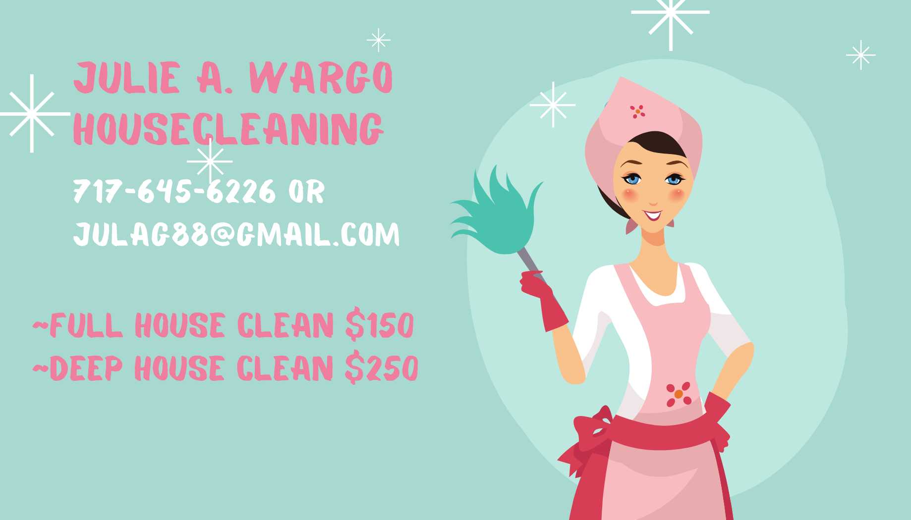 Logo for Julie A. Wargo Housecleaning