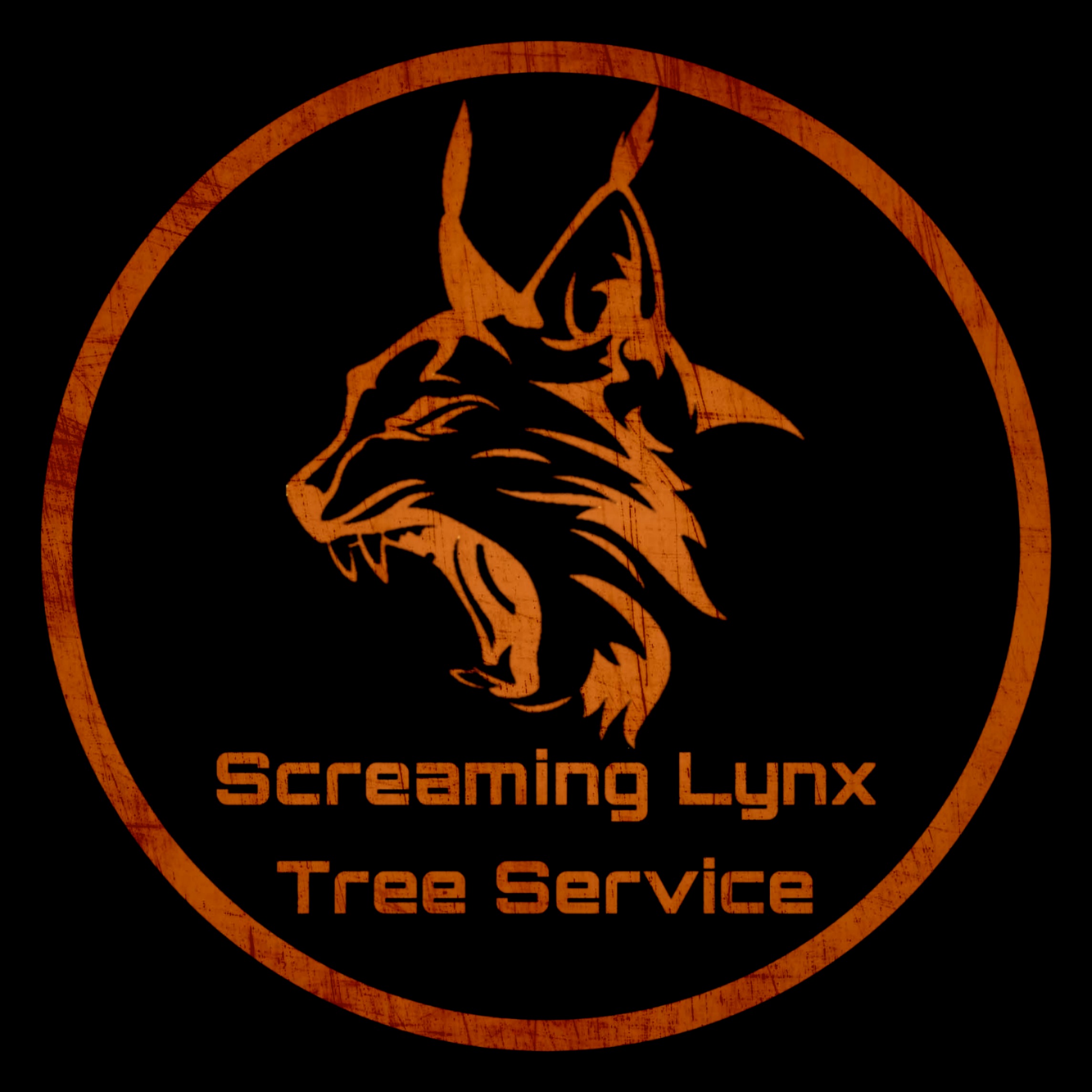 Screaming lynx tree service logo