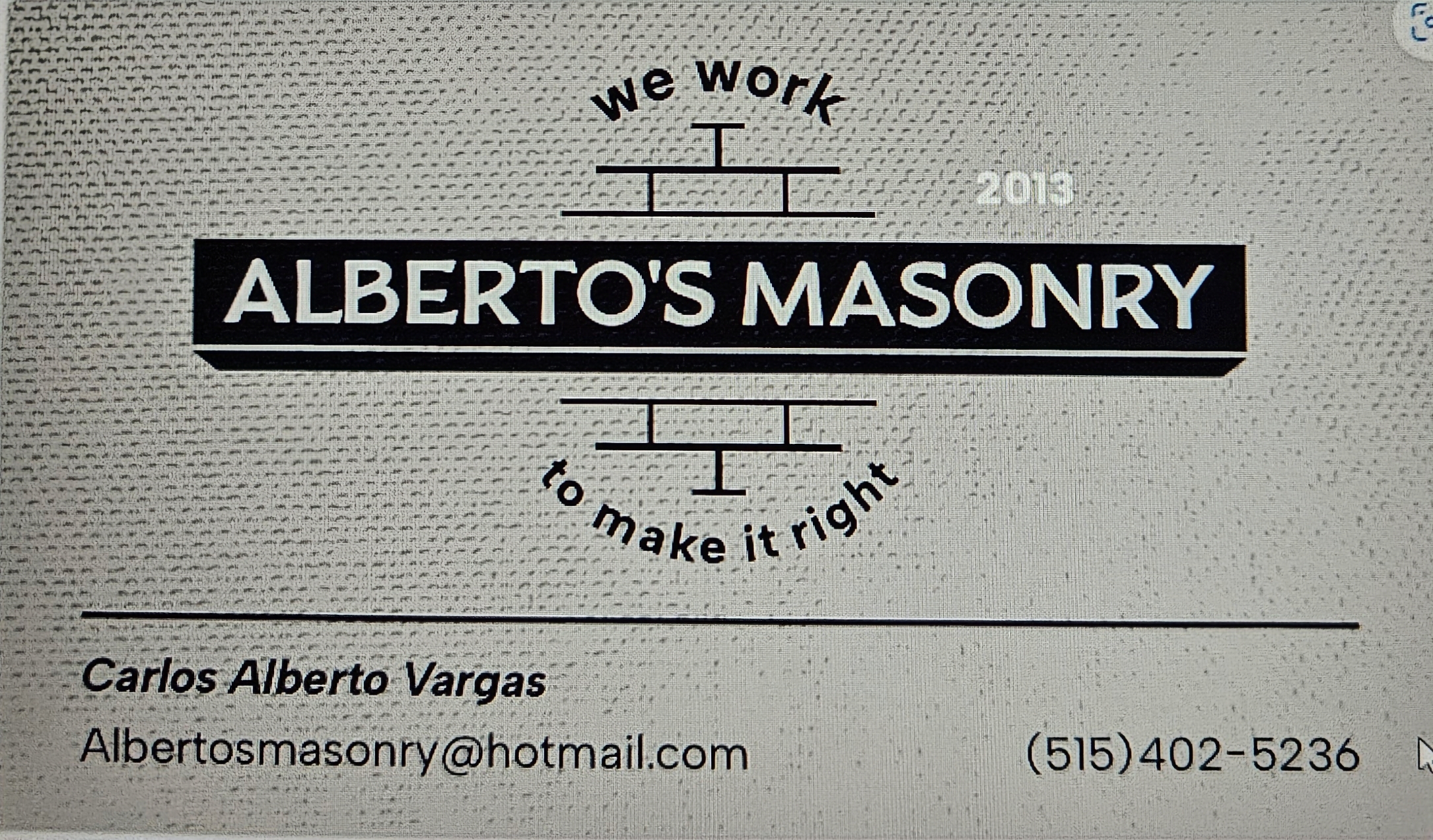 Alberto's masonry logo