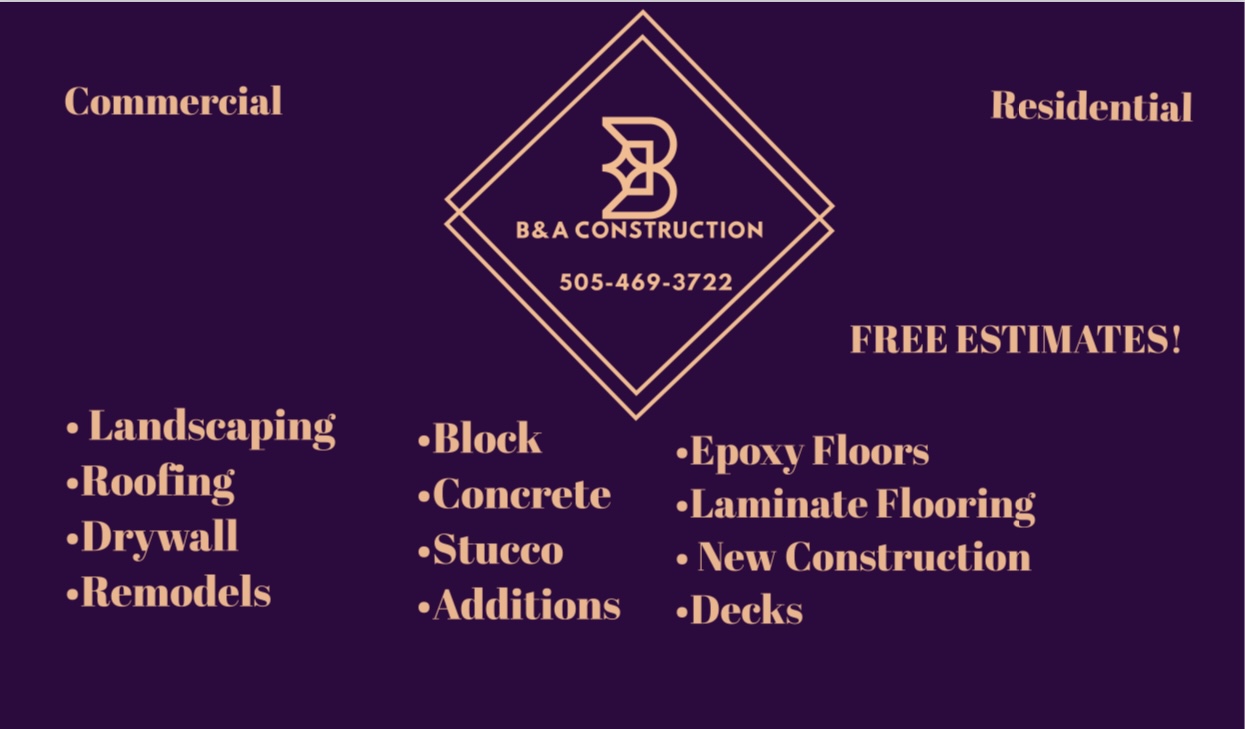 B&A Construction LLC logo