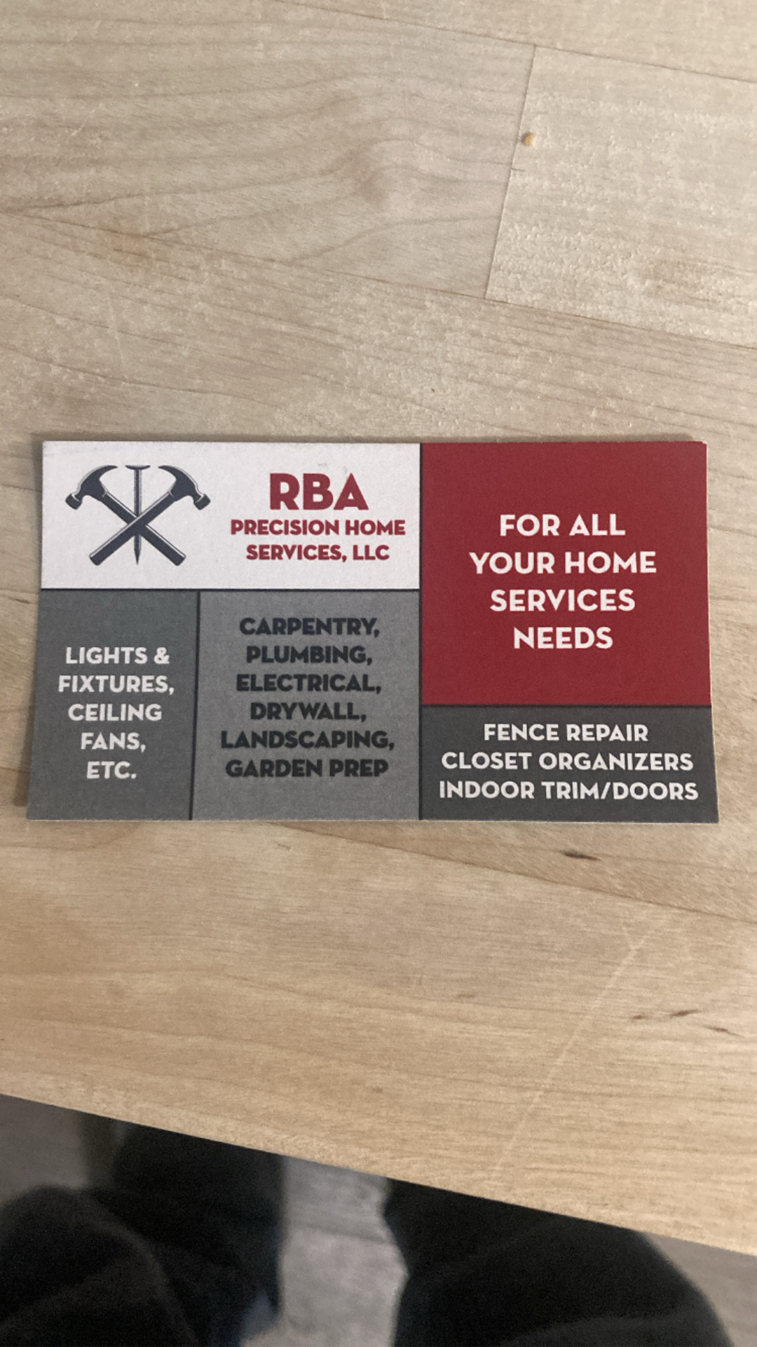 Rba precision home services llc logo