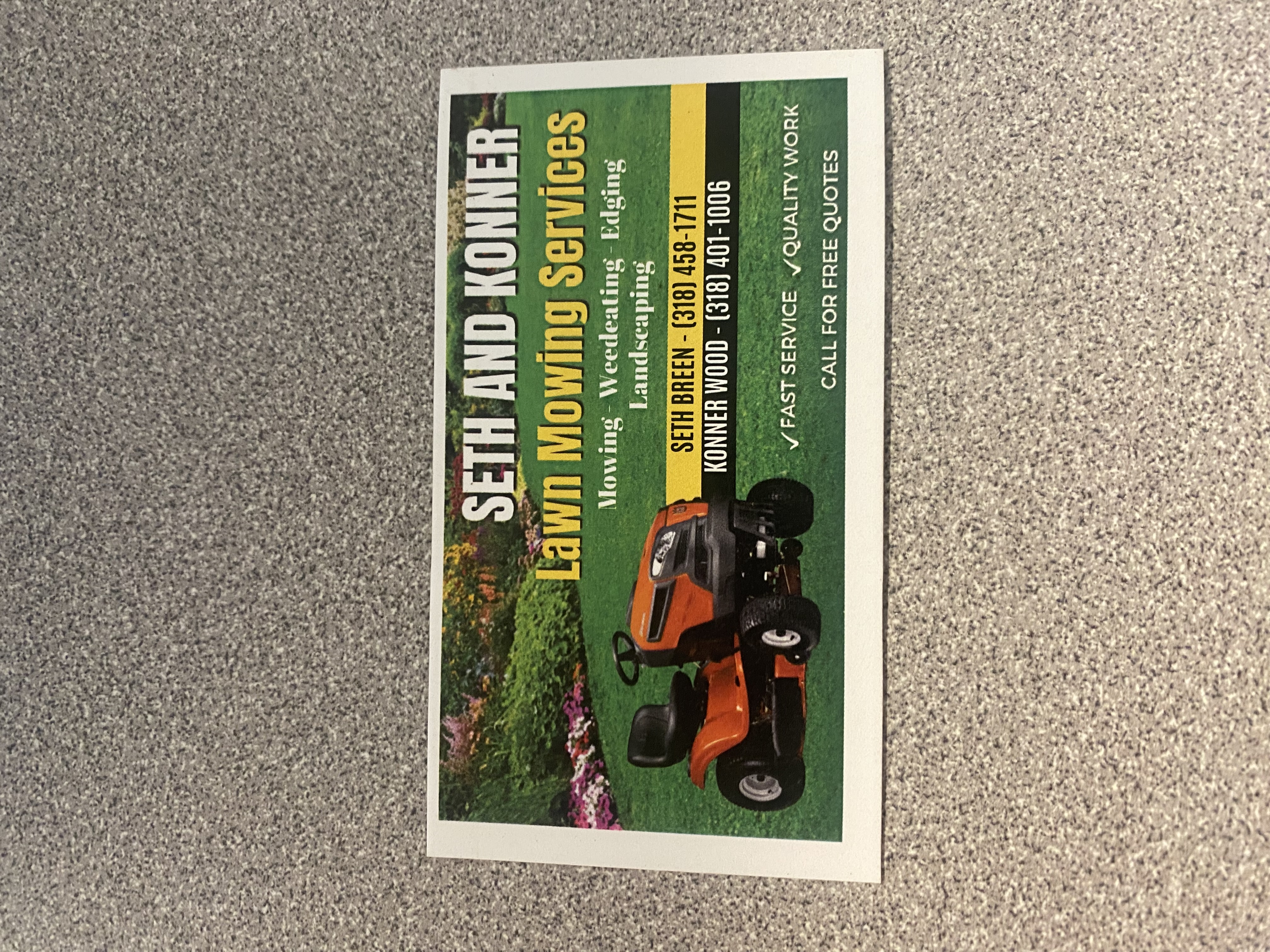 Seth and Konners Lawn Care logo