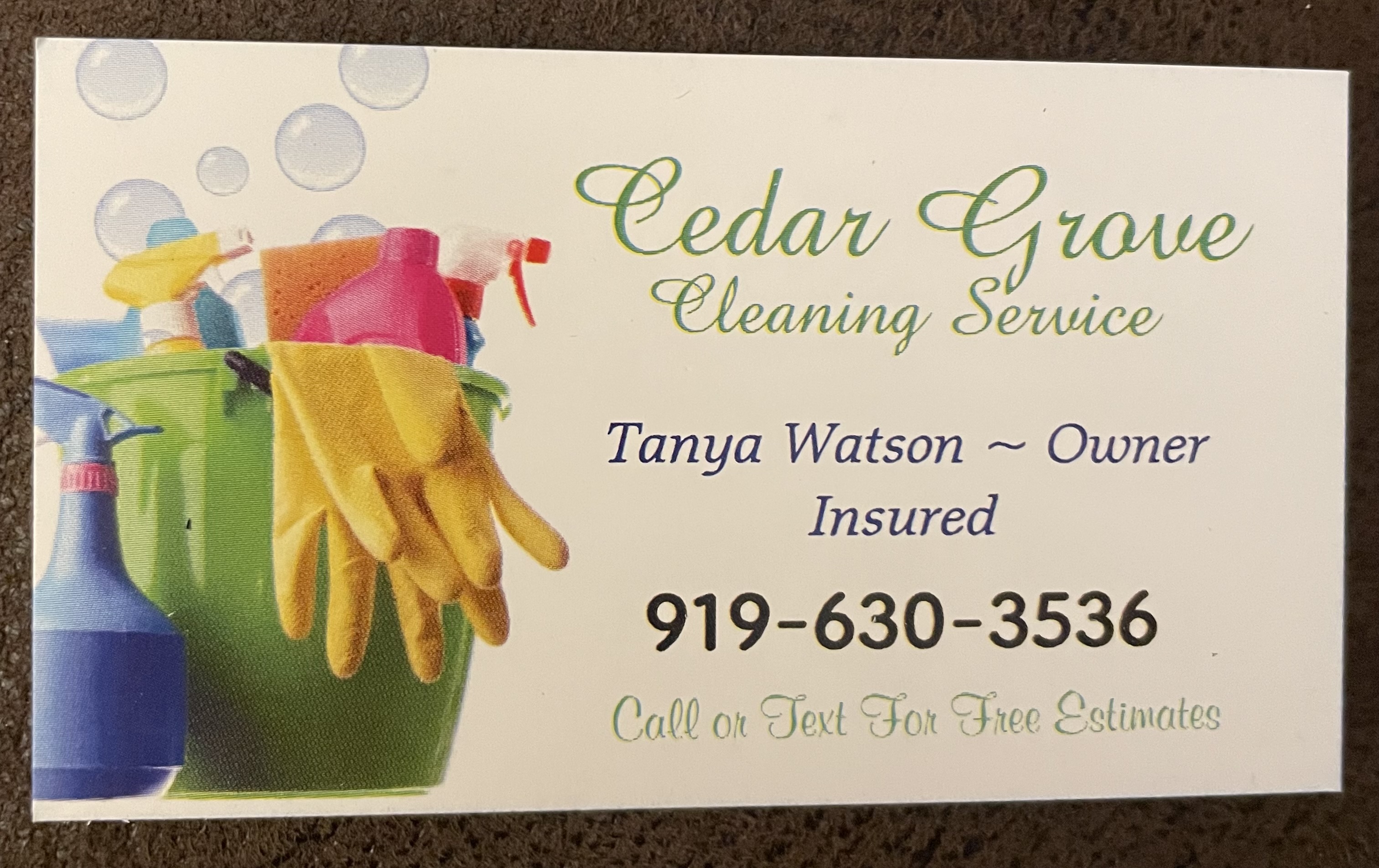 Cedar Grove Cleaning Service logo
