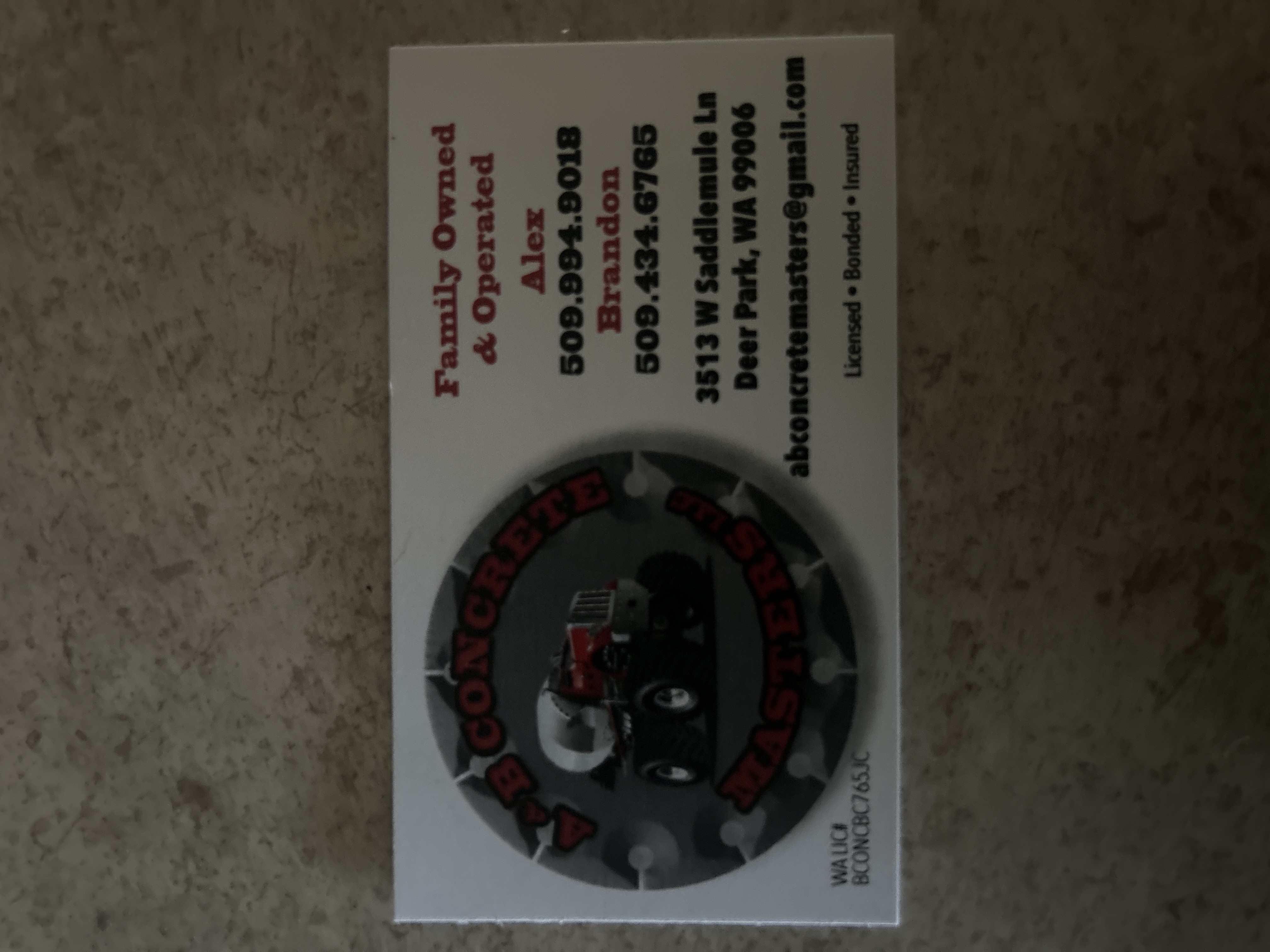 A & B Concrete Masters logo