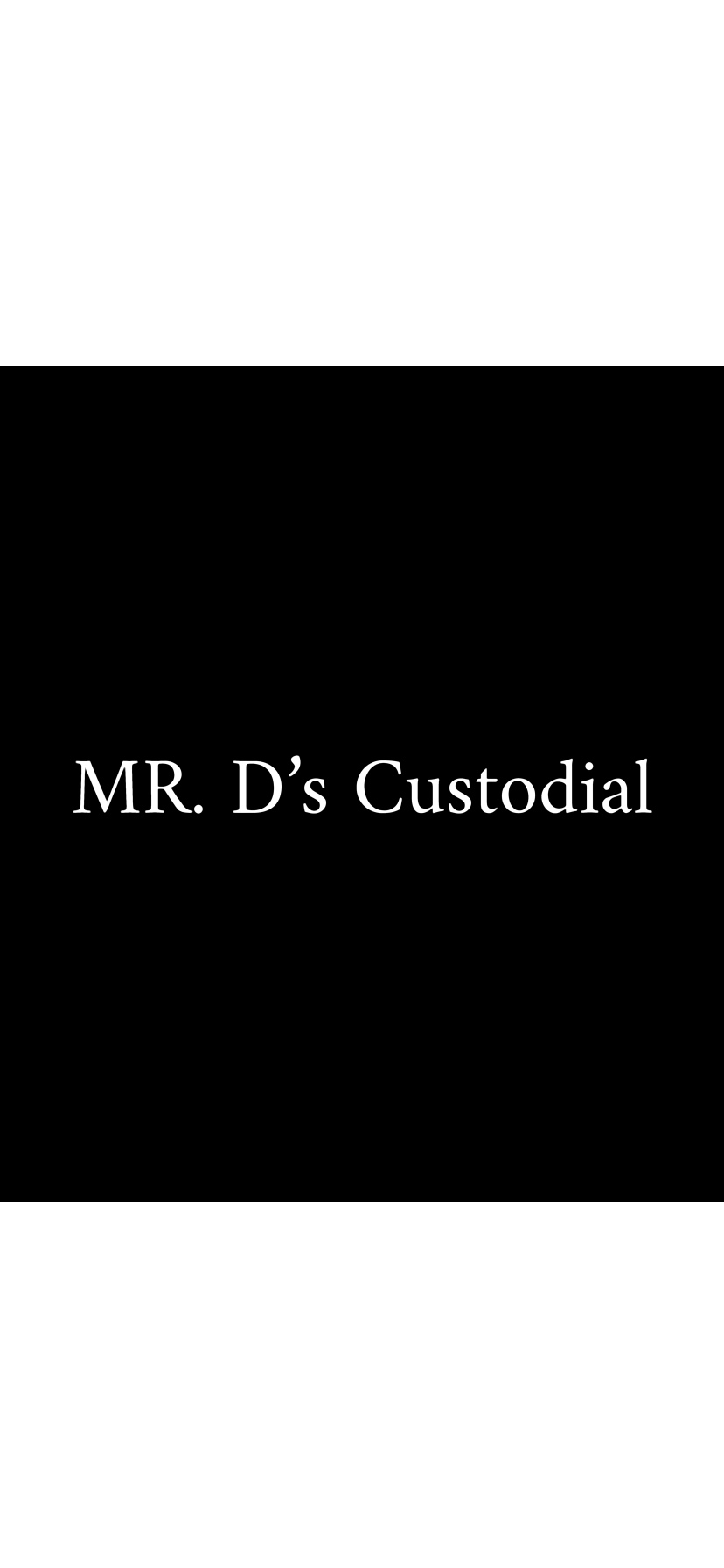 Logo for Mr. D's Custodial & Sanitization