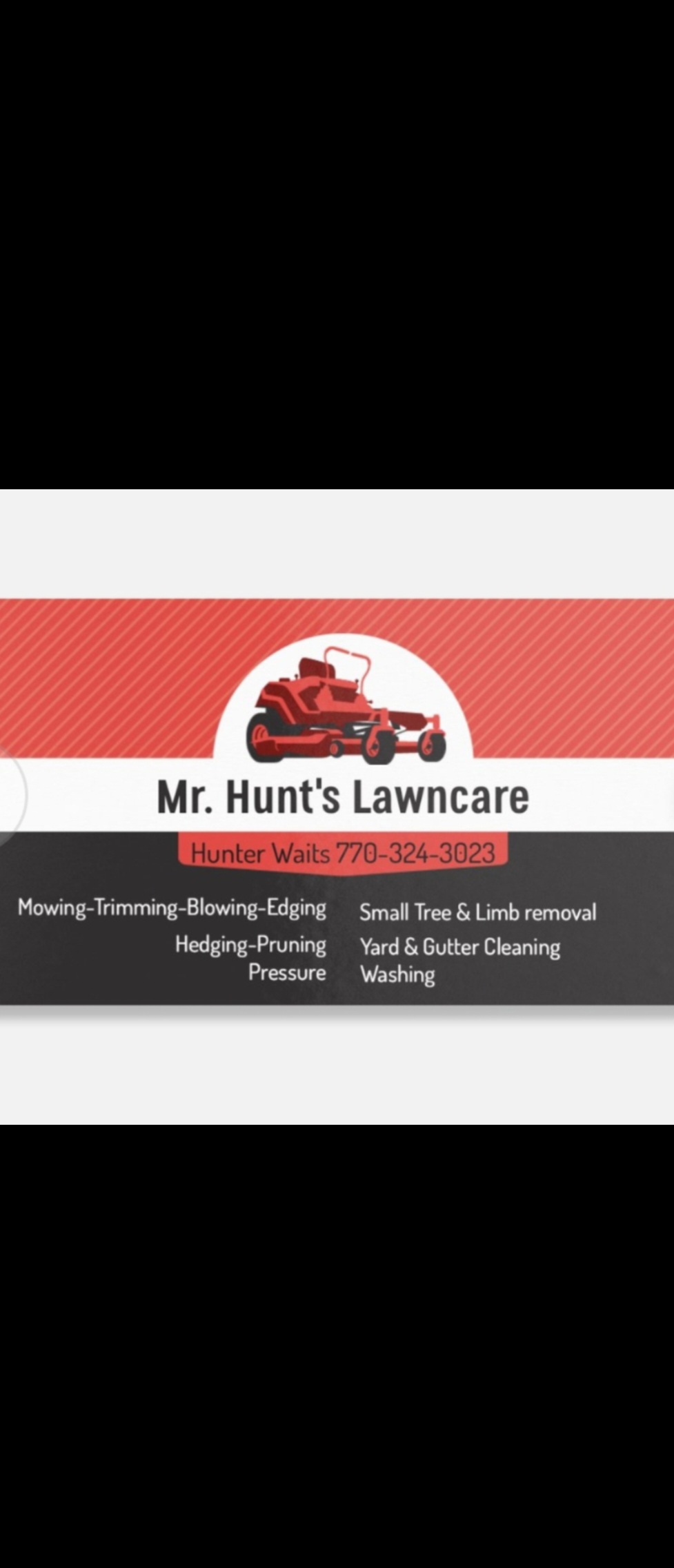 Mr. Hunt's Lawncare logo