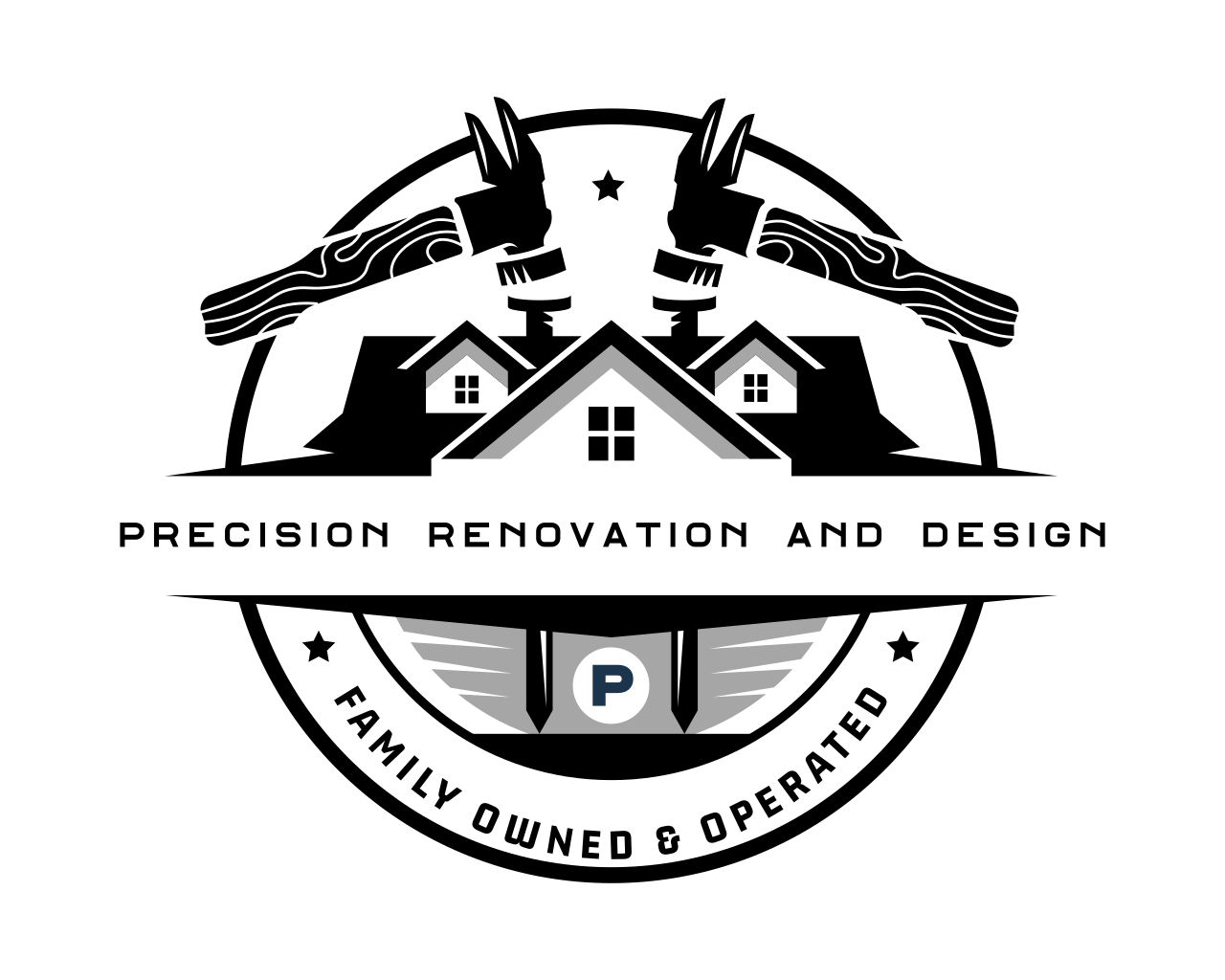 Precision renovation and design logo
