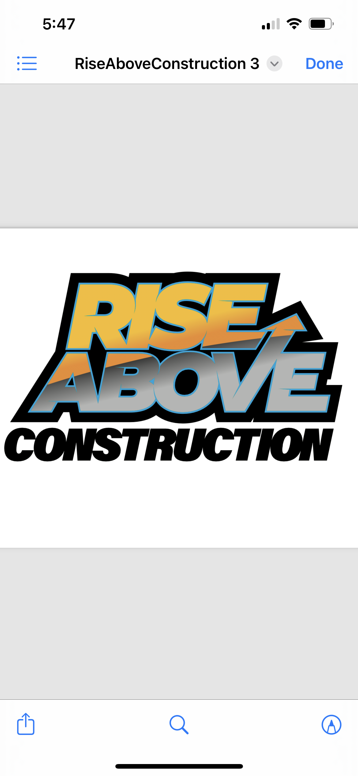 Rise Above Construction logo