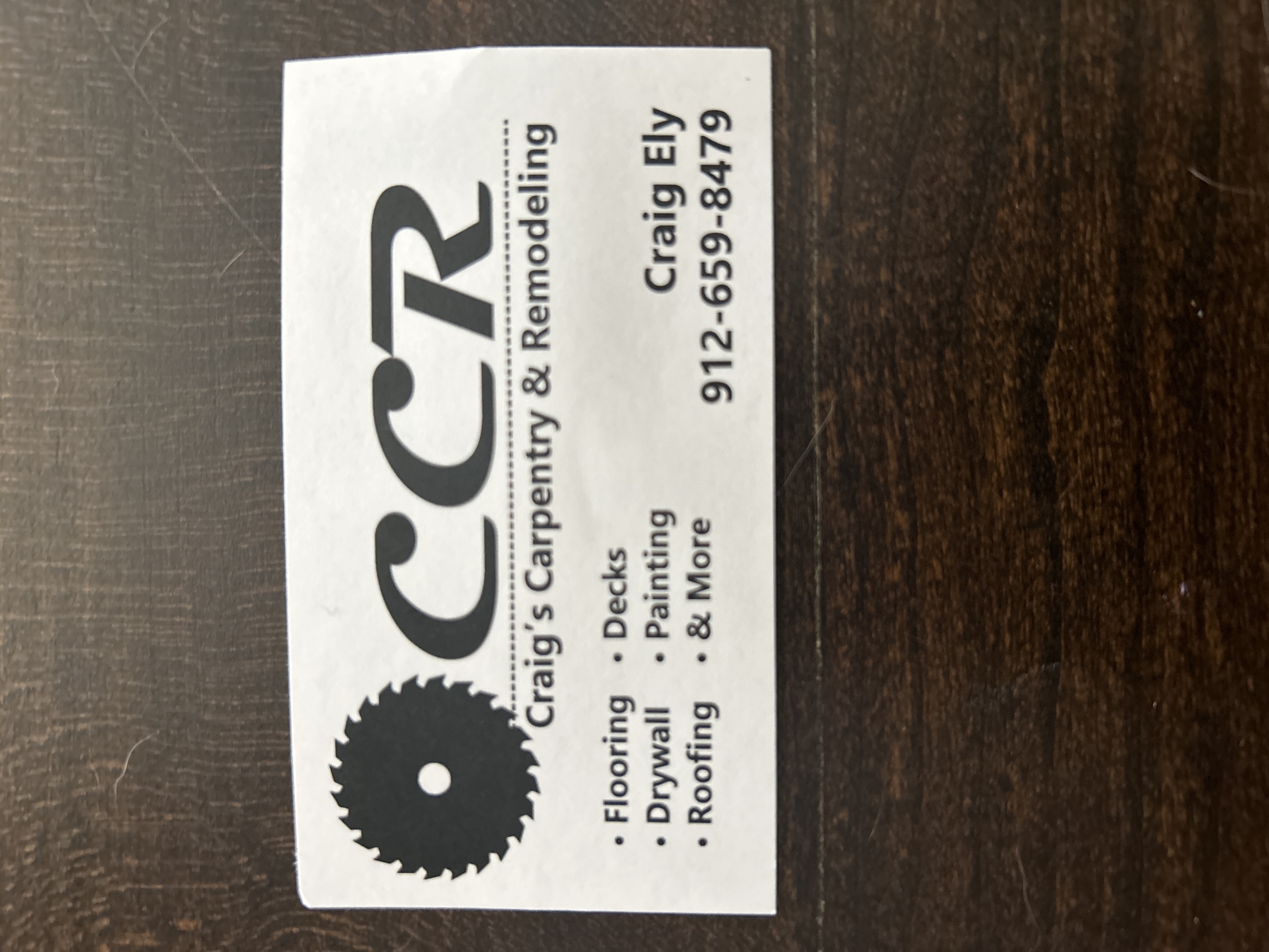 Ccr Craig's carpentry and remodeling  logo