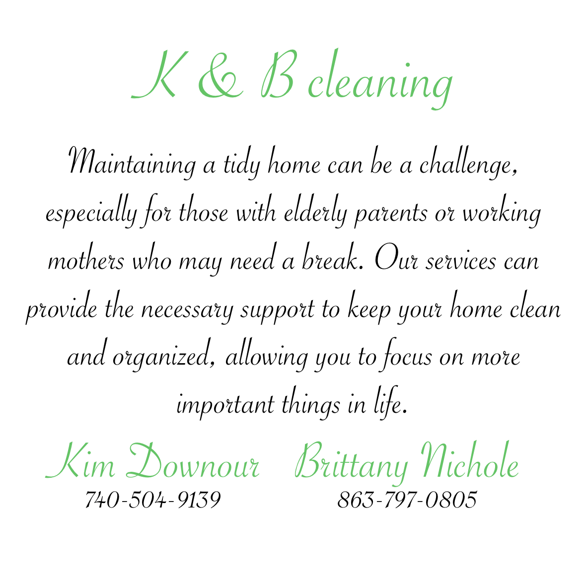 K and B cleaning logo