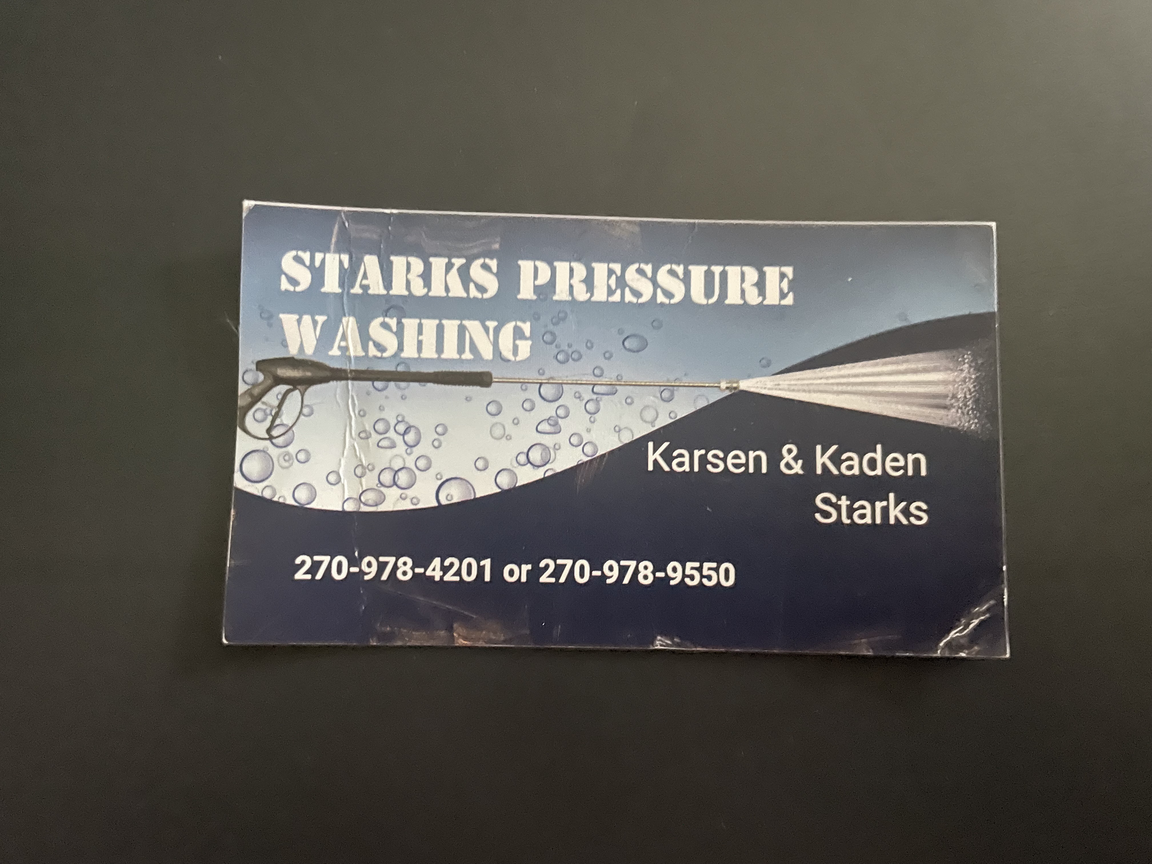 Starks pressure washing logo