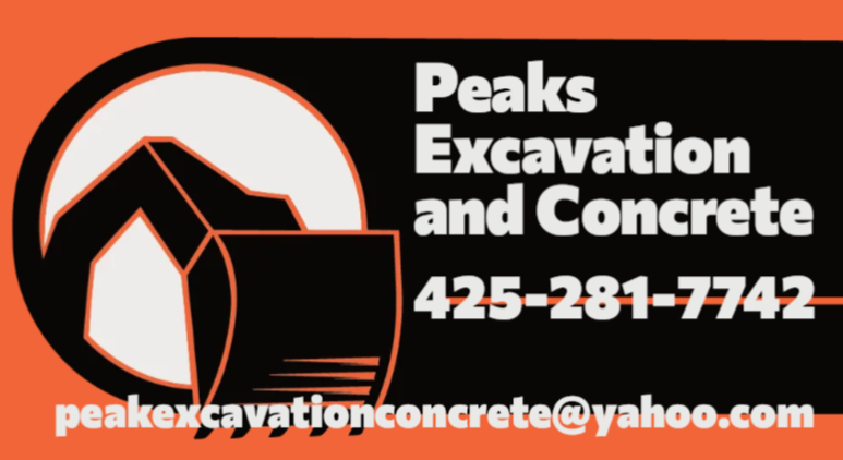 Peak excavation and concrete logo