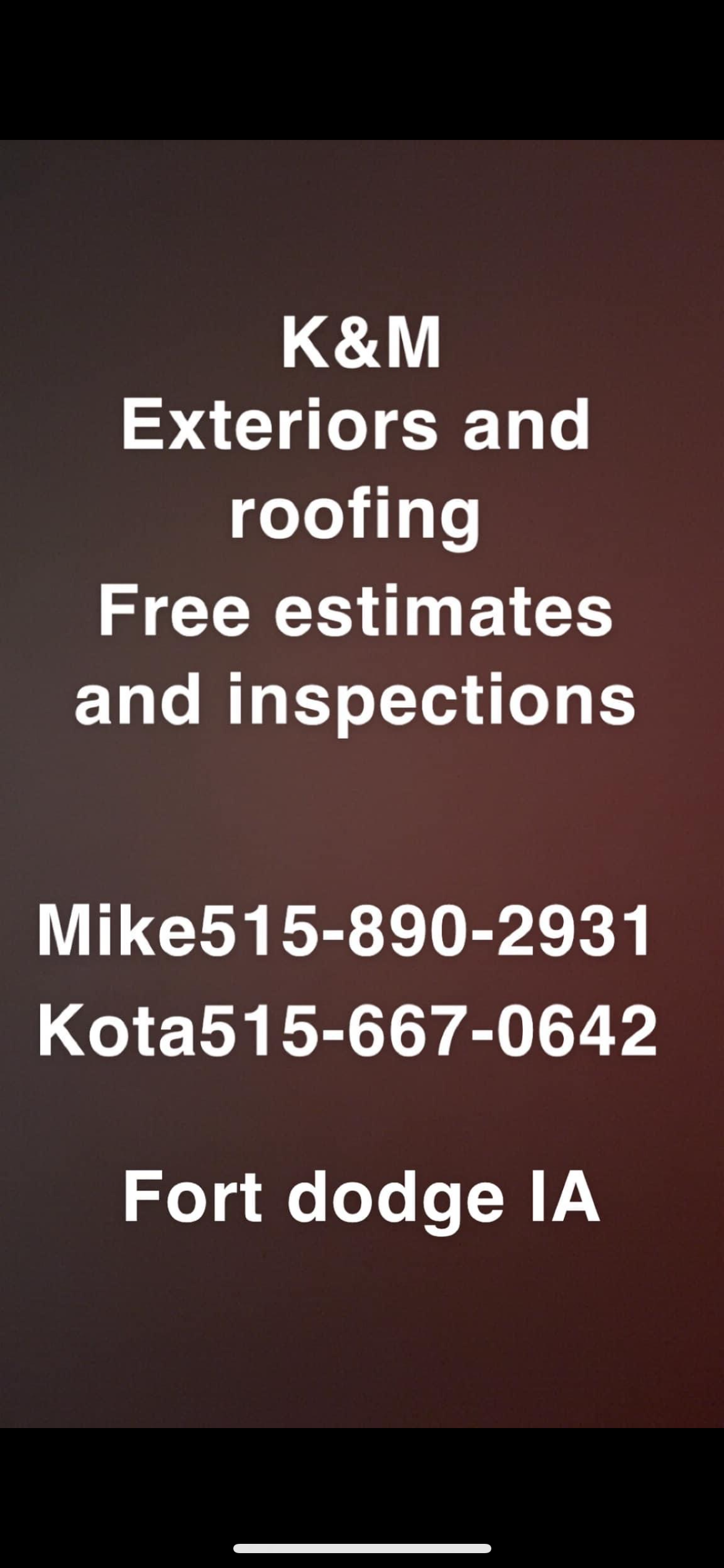 K&m roofing logo