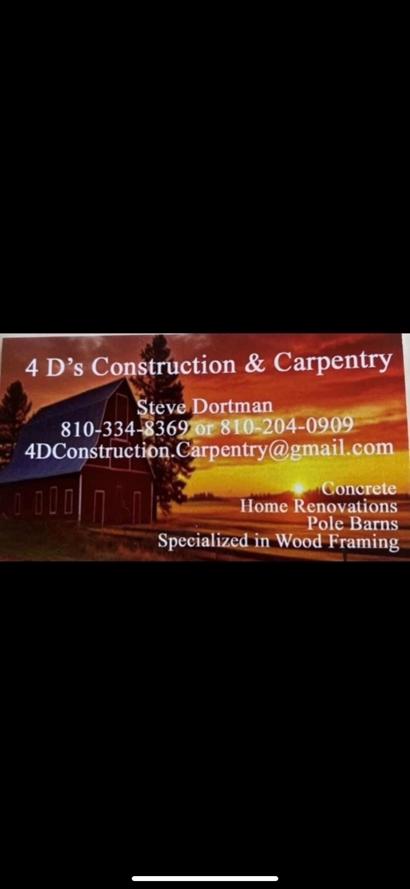 4 D's Construction and Carpentary logo