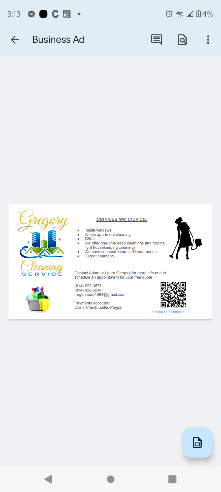 Gregory cleaning service logo