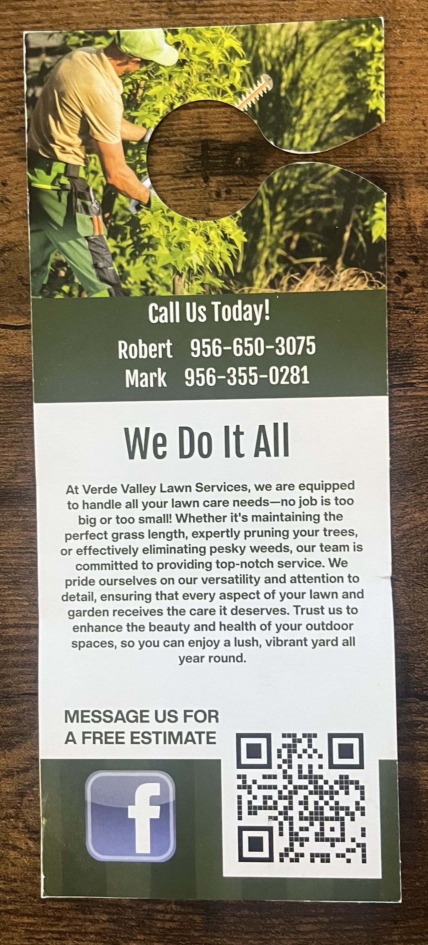 Verde valley lawn care logo